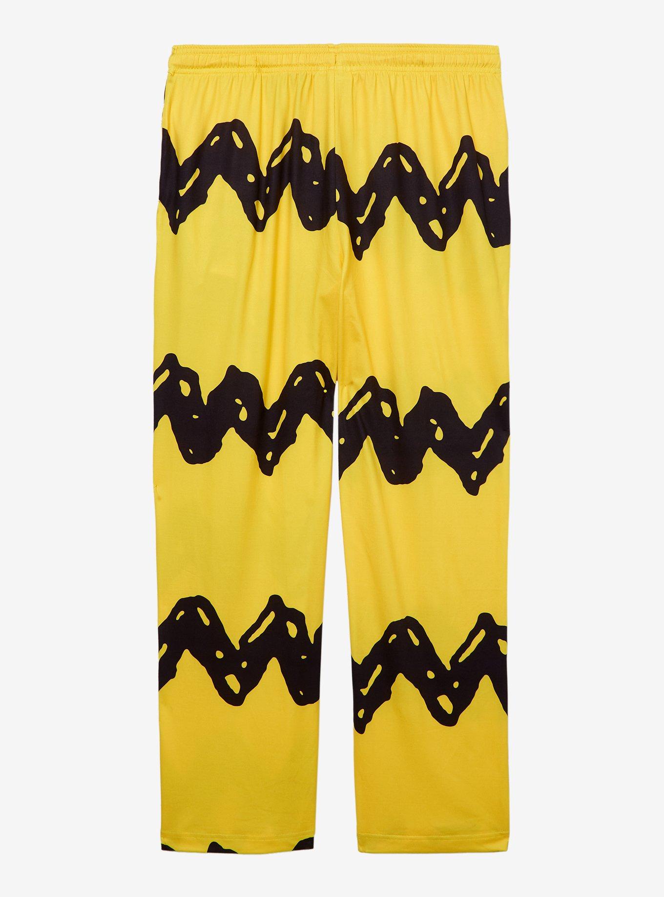Peanuts Charlie Brown Stripe Allover Print Sleep Pants &mdash; BoxLunch Exclusive, BRIGHT YELLOW, alternate