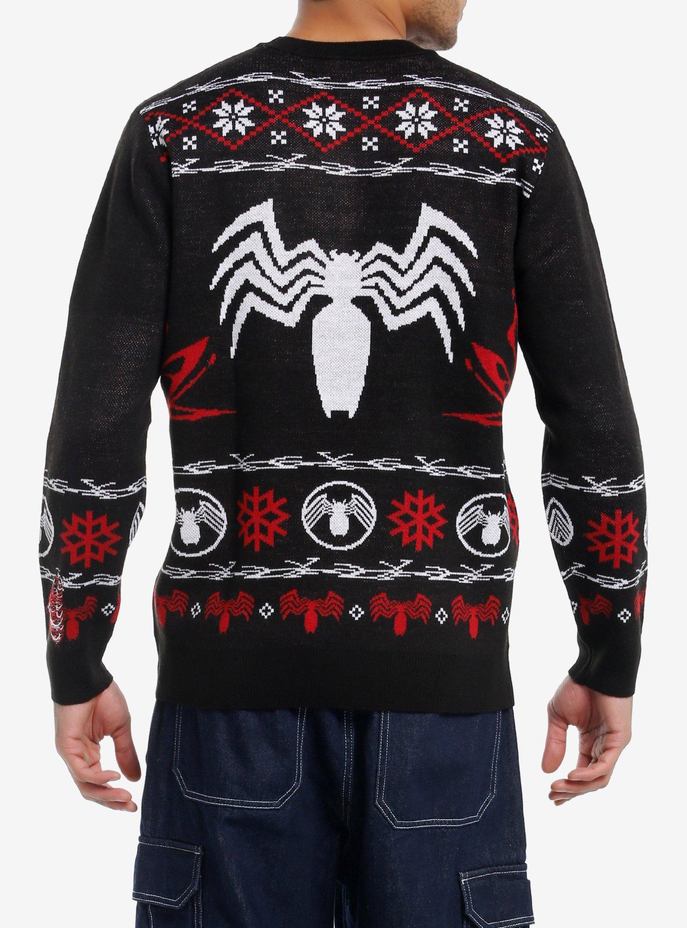 Our Universe Marvel Venom Fair Isle Holiday Sweater, RED, alternate