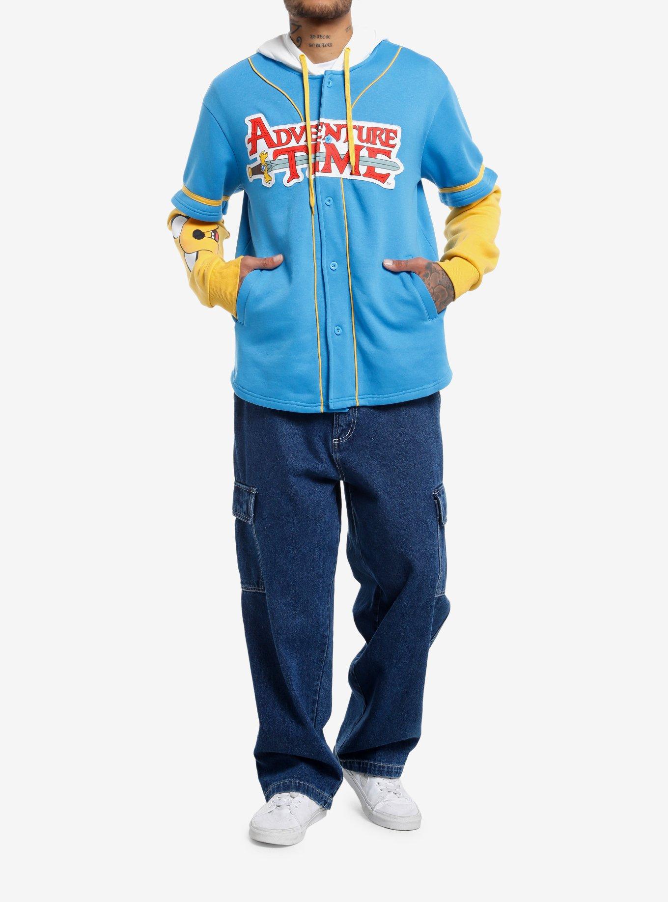 Adventure Time Finn Jake Jersey Twofer Hoodie, MULTI, alternate