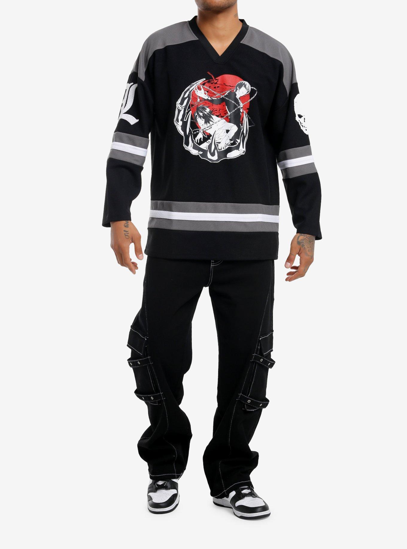 Death Note Light & L Hockey Jersey, BLACK, alternate