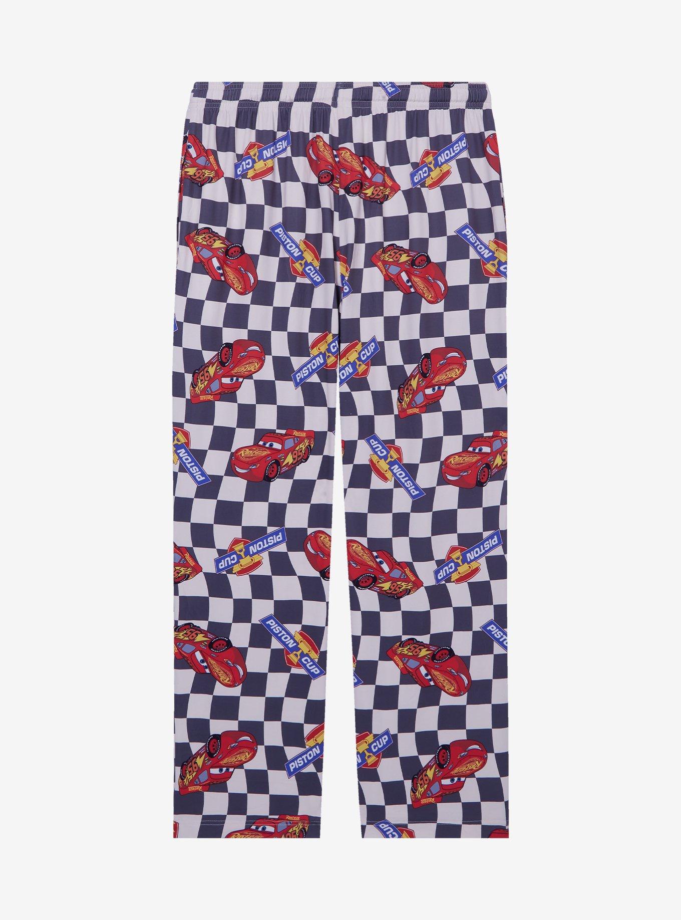 Disney Pixar Cars Lightning McQueen Checkered Allover Print Sleep Pants — BoxLunch Exclusive, , hi-res