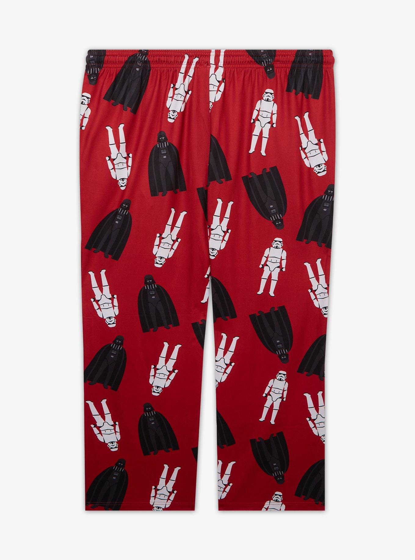 Star Wars Darth Vader & Stormtrooper Allover Print Women's Plus Size Sleep Pants &mdash; BoxLunch Exclusive, RED, alternate