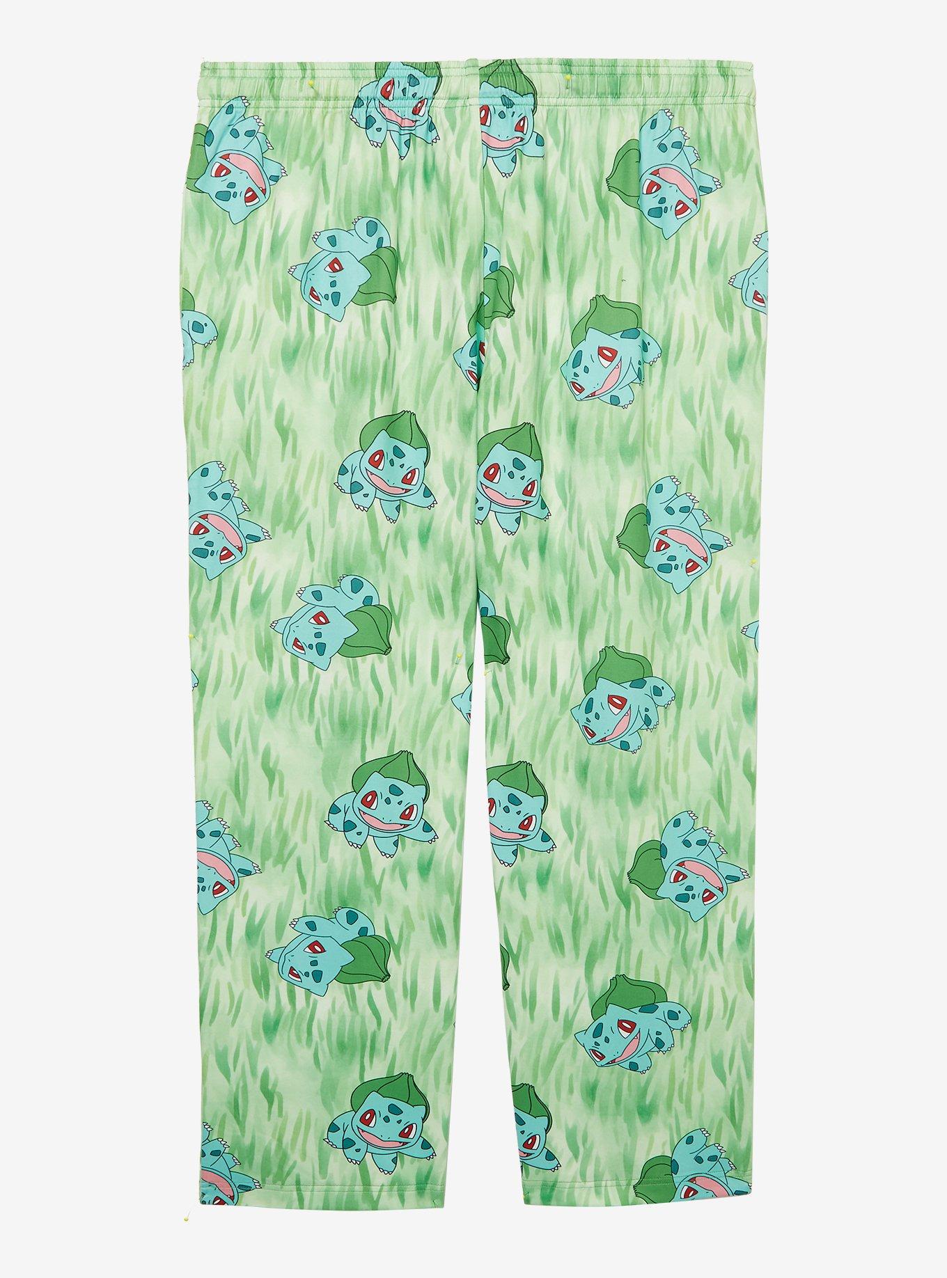 Pok&eacute;mon Bulbasaur Allover Print Women's Plus Size Sleep Pants - BoxLunch Exclusive, GREEN, alternate