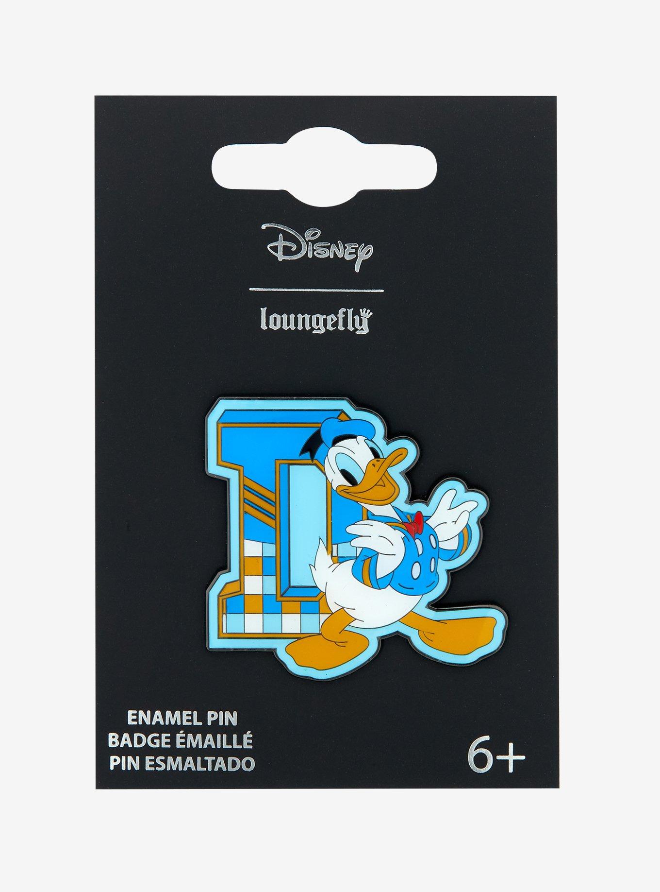 Loungefly Disney Donald Duck Varsity Letter Enamel Pin — BoxLunch Exclusive, , hi-res