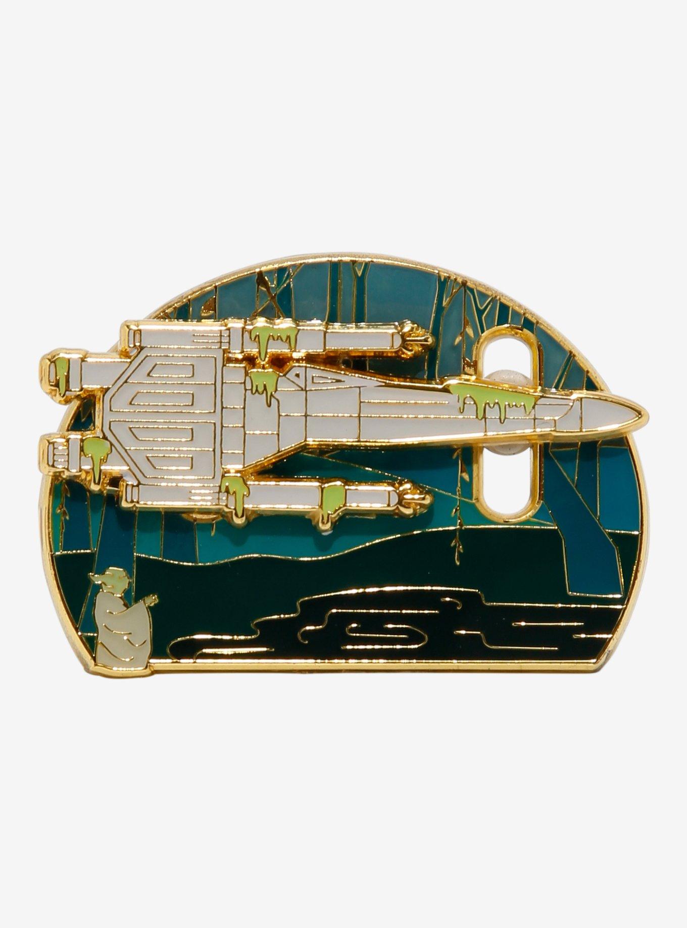 Loungefly Star Wars Yoda & X-Wing Sliding Enamel Pin - BoxLunch Exclusive, , hi-res