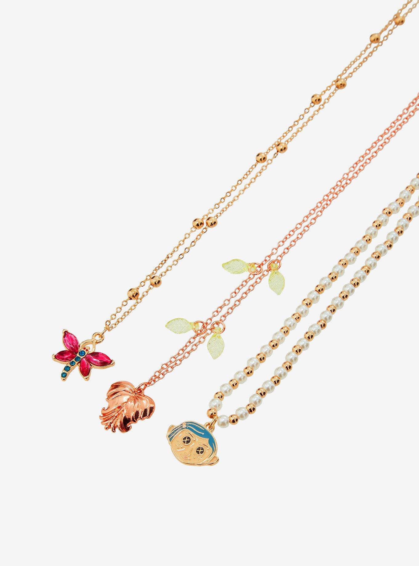 Coraline Icons Floral Necklace Set — BoxLunch Exclusive, , hi-res