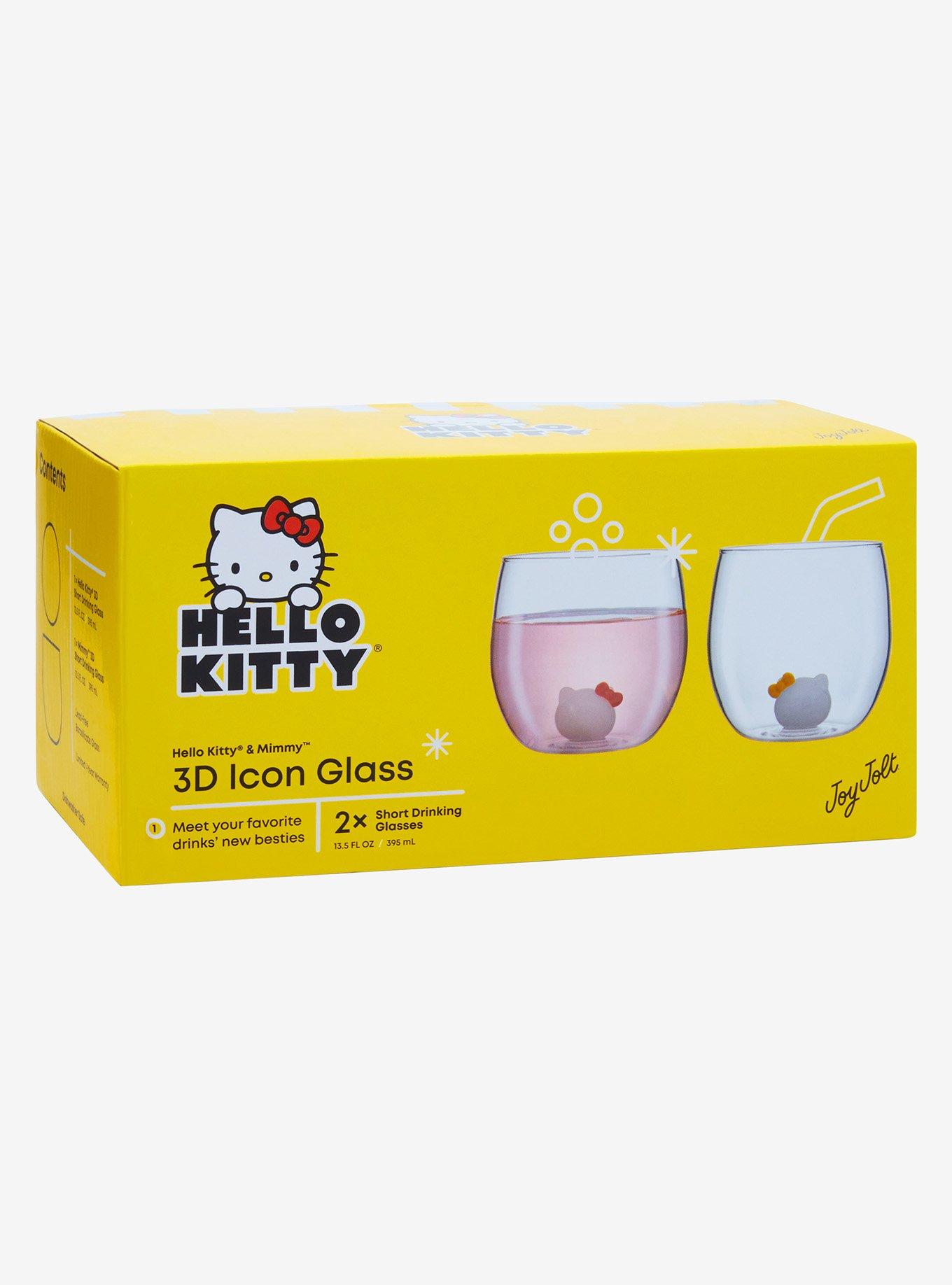 JoyJolt Sanrio Hello Kitty & Mimmy 3D Heads Glass Set, , alternate