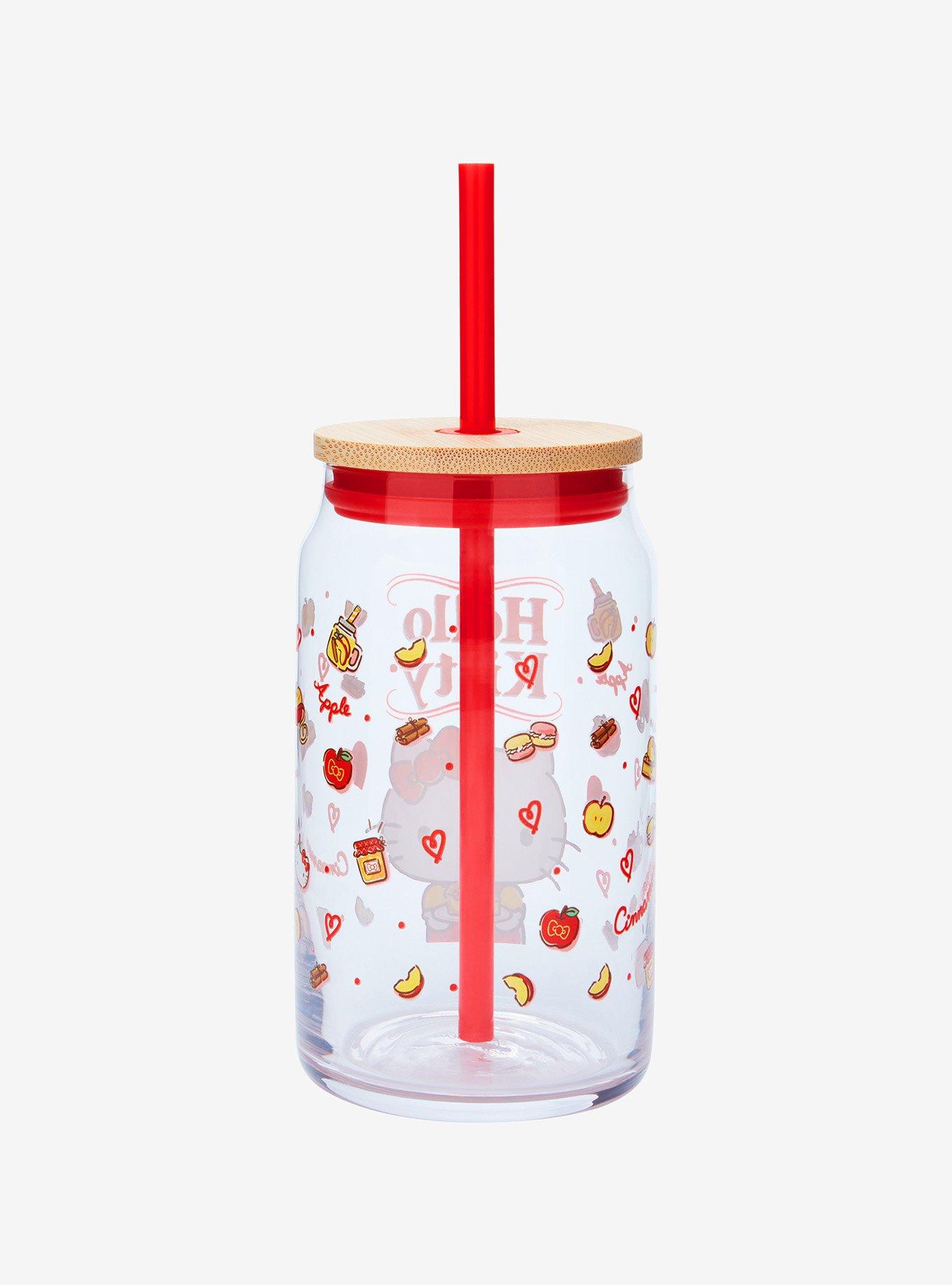 JoyJolt Sanrio Hello Kitty Glass Tumbler and Straw, , alternate