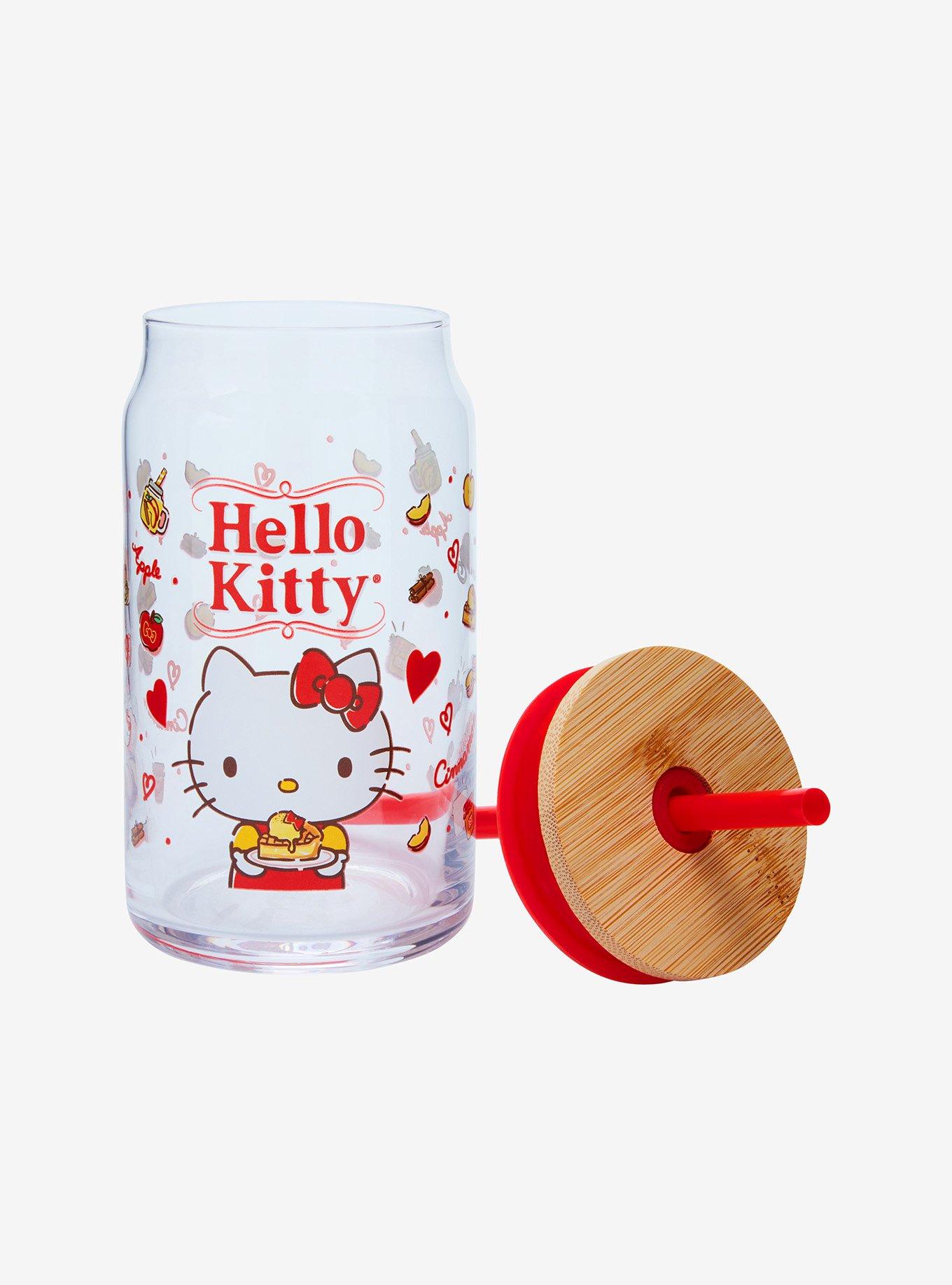 JoyJolt Sanrio Hello Kitty Glass Tumbler and Straw, , alternate