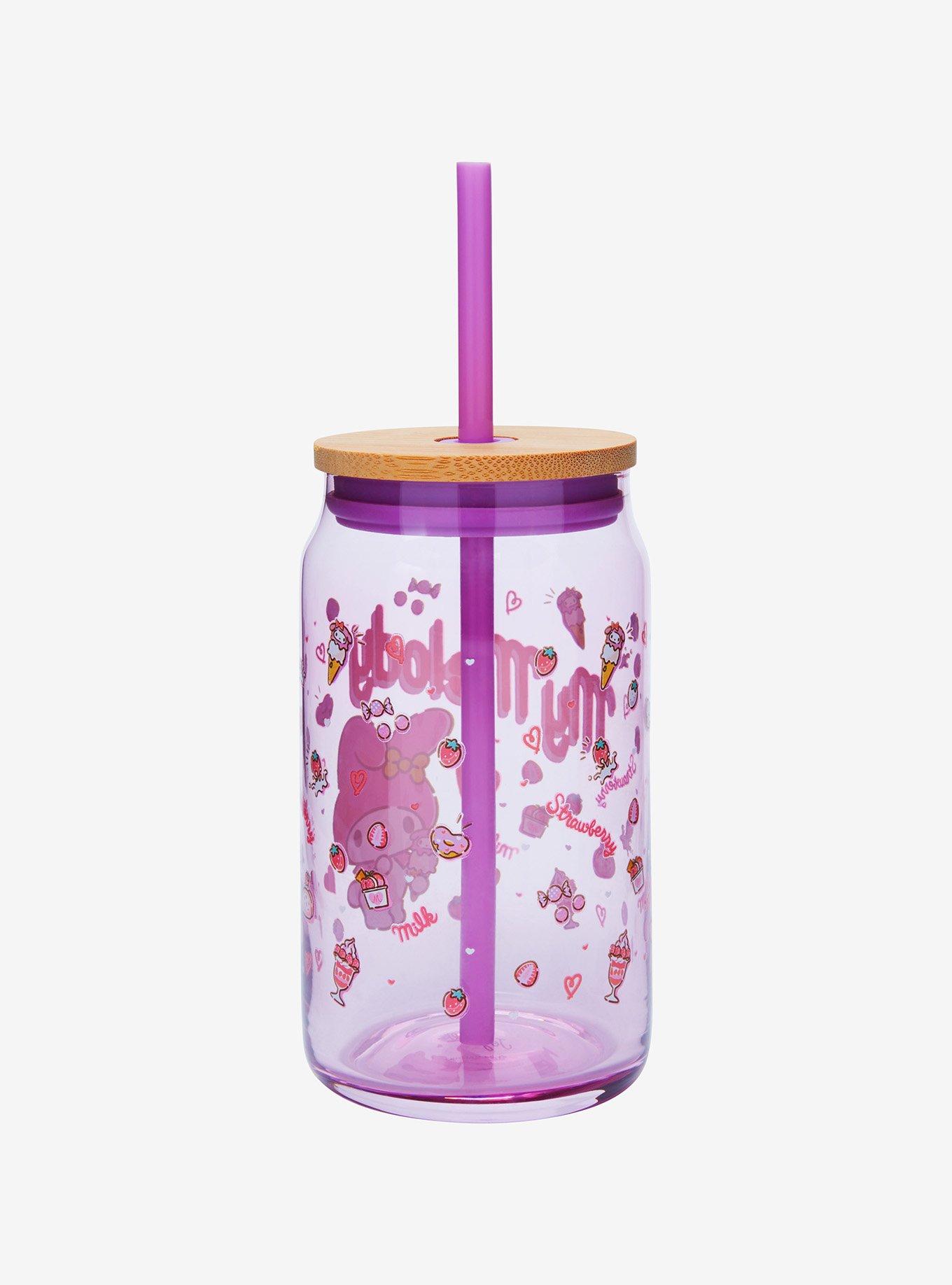 JoyJolt Sanrio My Melody Glass Tumbler and Straw, , alternate