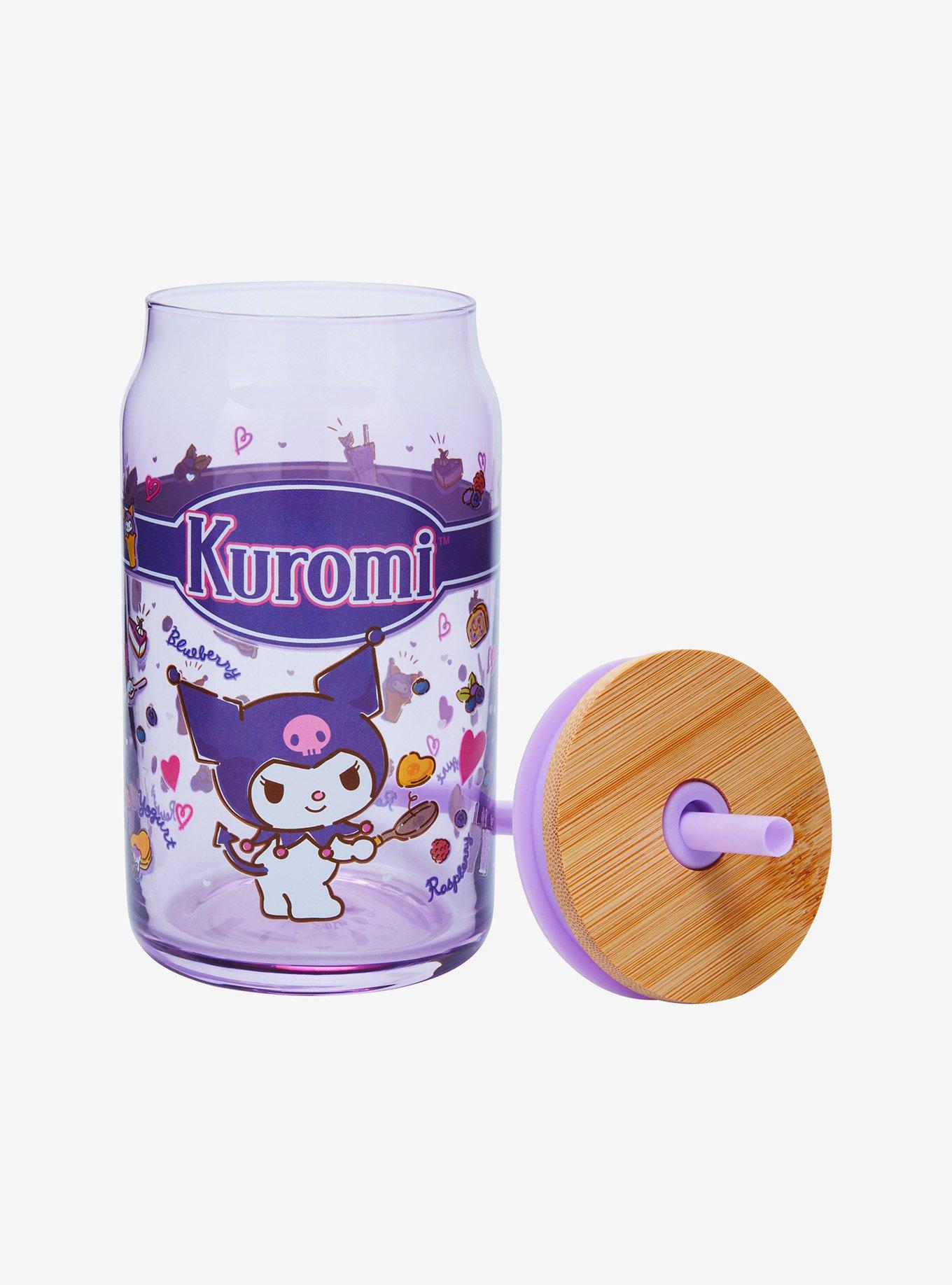 JoyJolt Sanrio Kuromi Glass Tumbler and Straw, , alternate