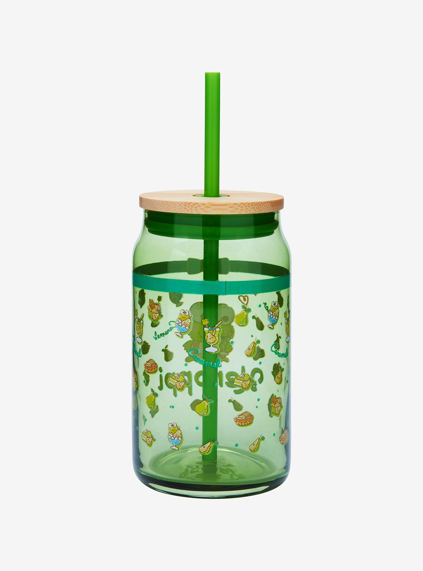 JoyJolt Sanrio Keroppi Glass Tumbler and Straw, , alternate