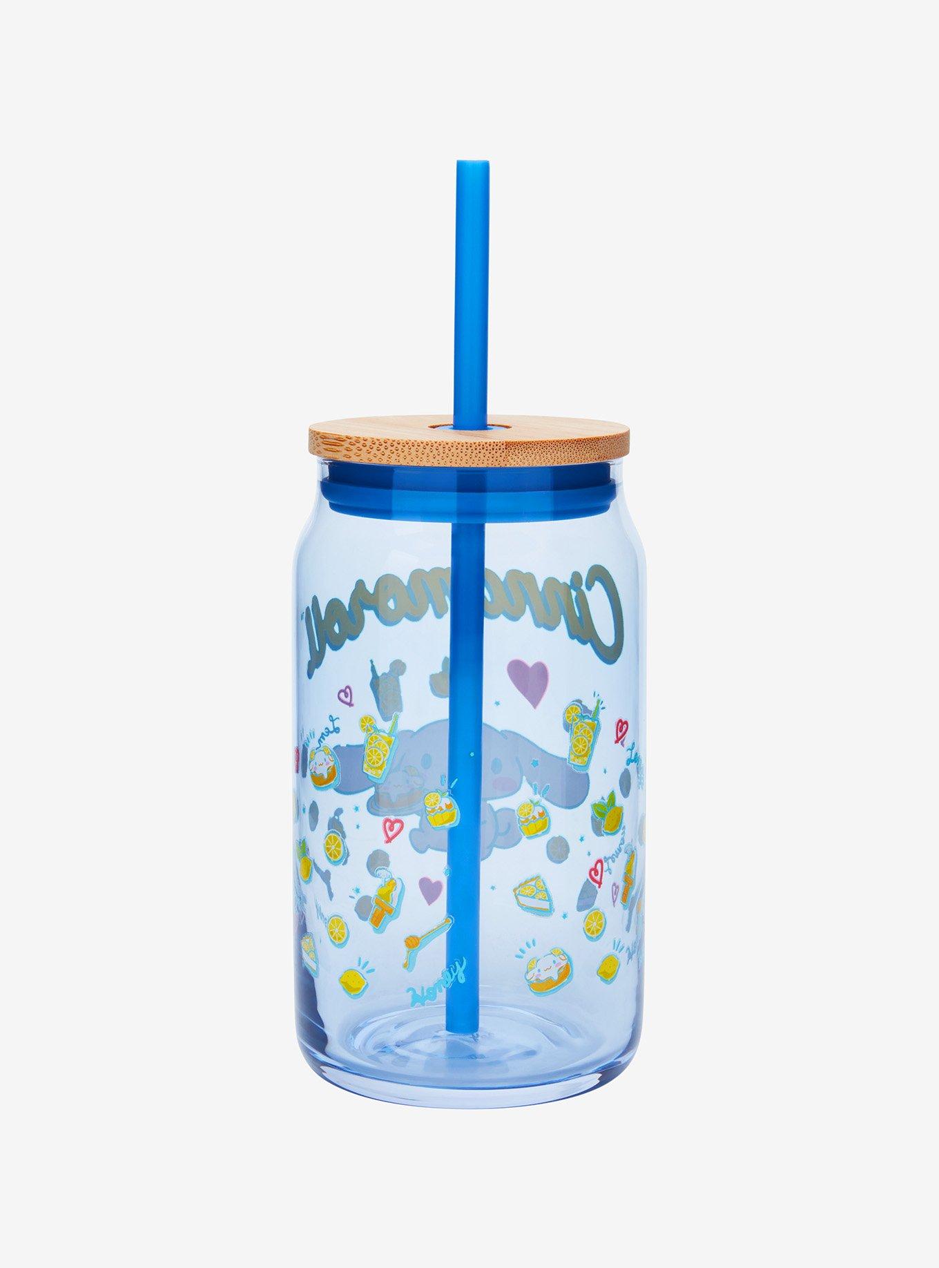 JoyJolt Sanrio Cinnamoroll Glass Tumbler and Straw, , alternate