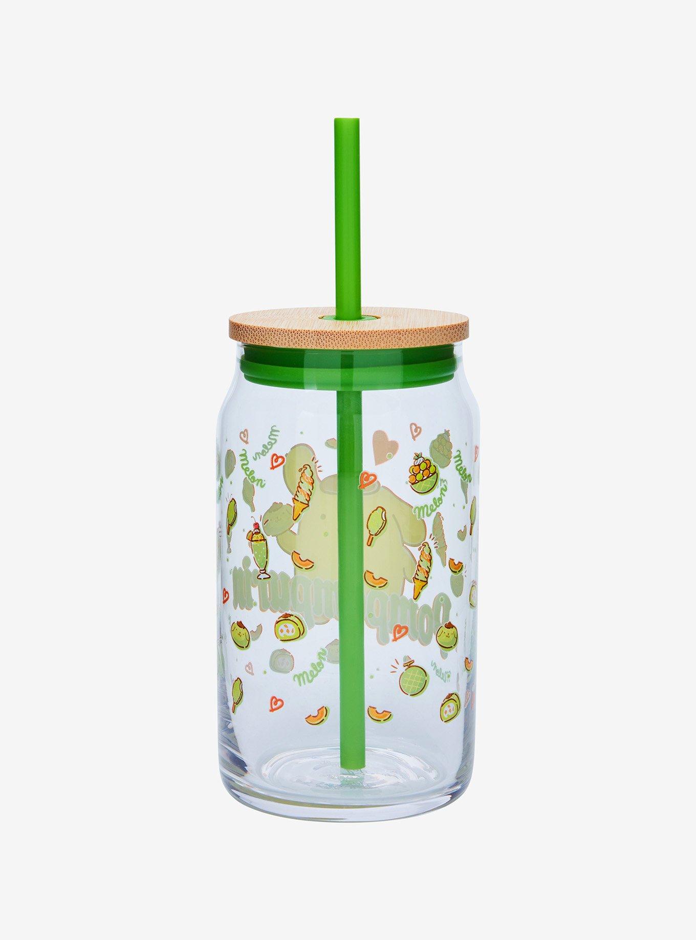 JoyJolt Sanrio Pompompurin Glass Tumbler and Straw, , alternate