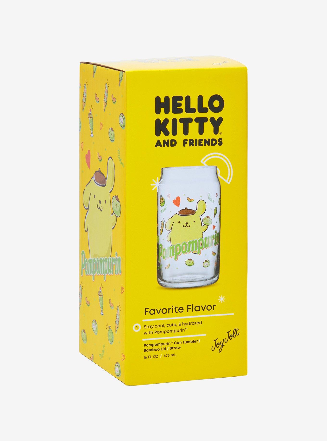 JoyJolt Sanrio Pompompurin Glass Tumbler and Straw, , alternate