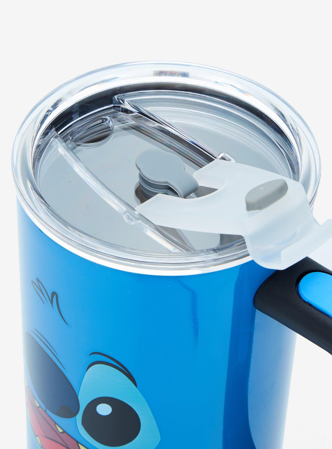 Disney Lilo & Stitch Face Straw Tumbler with Handle