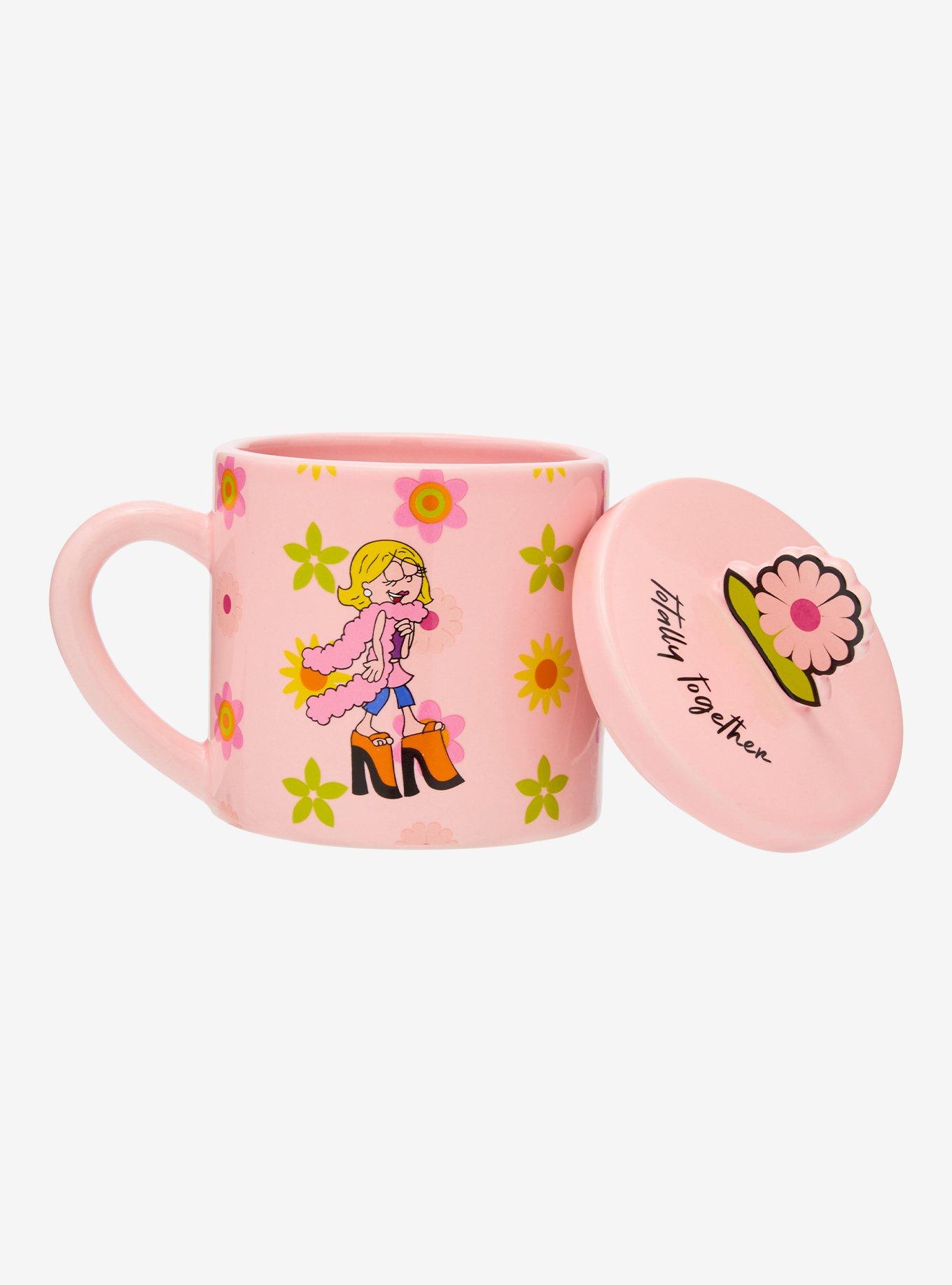 Lizzie McGuire Cartoon Lizzie Floral Mug with Lid — BoxLunch Exclusive, , hi-res