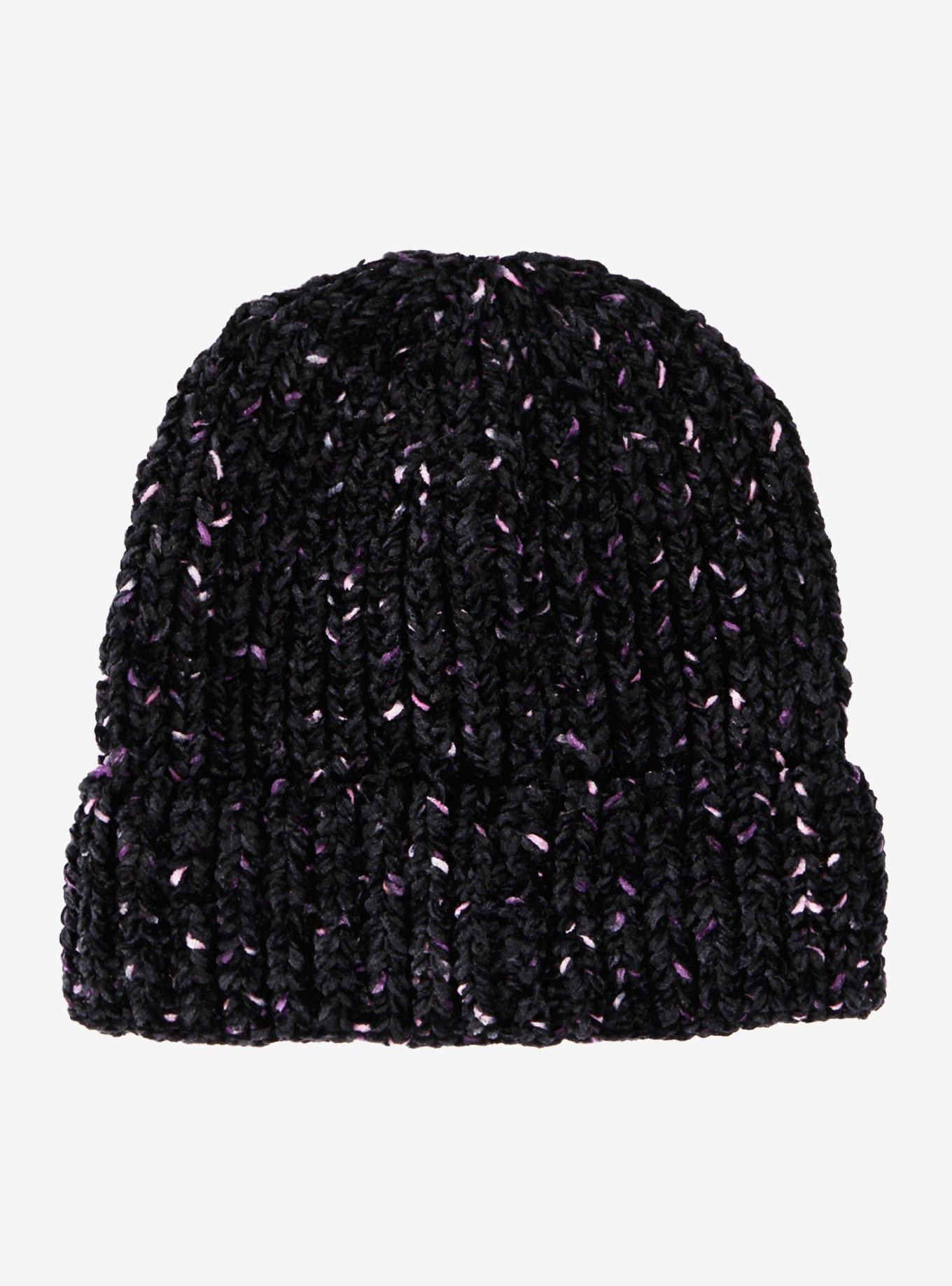 Wicked Purple Speckle Knit Beanie, , hi-res