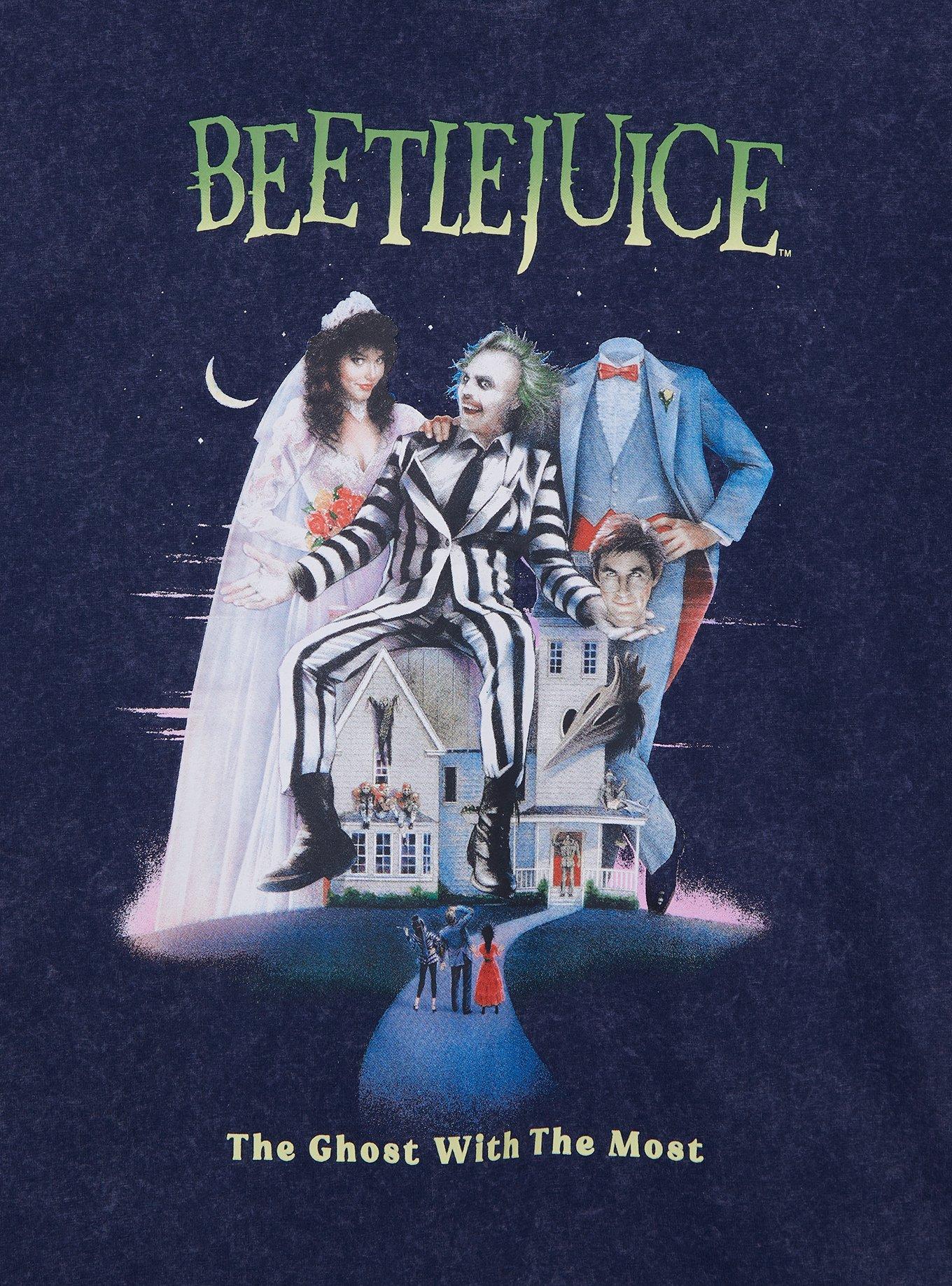 Beetlejuice Vintage Poster T-Shirt — BoxLunch Exclusive, MINERAL BLACK, alternate