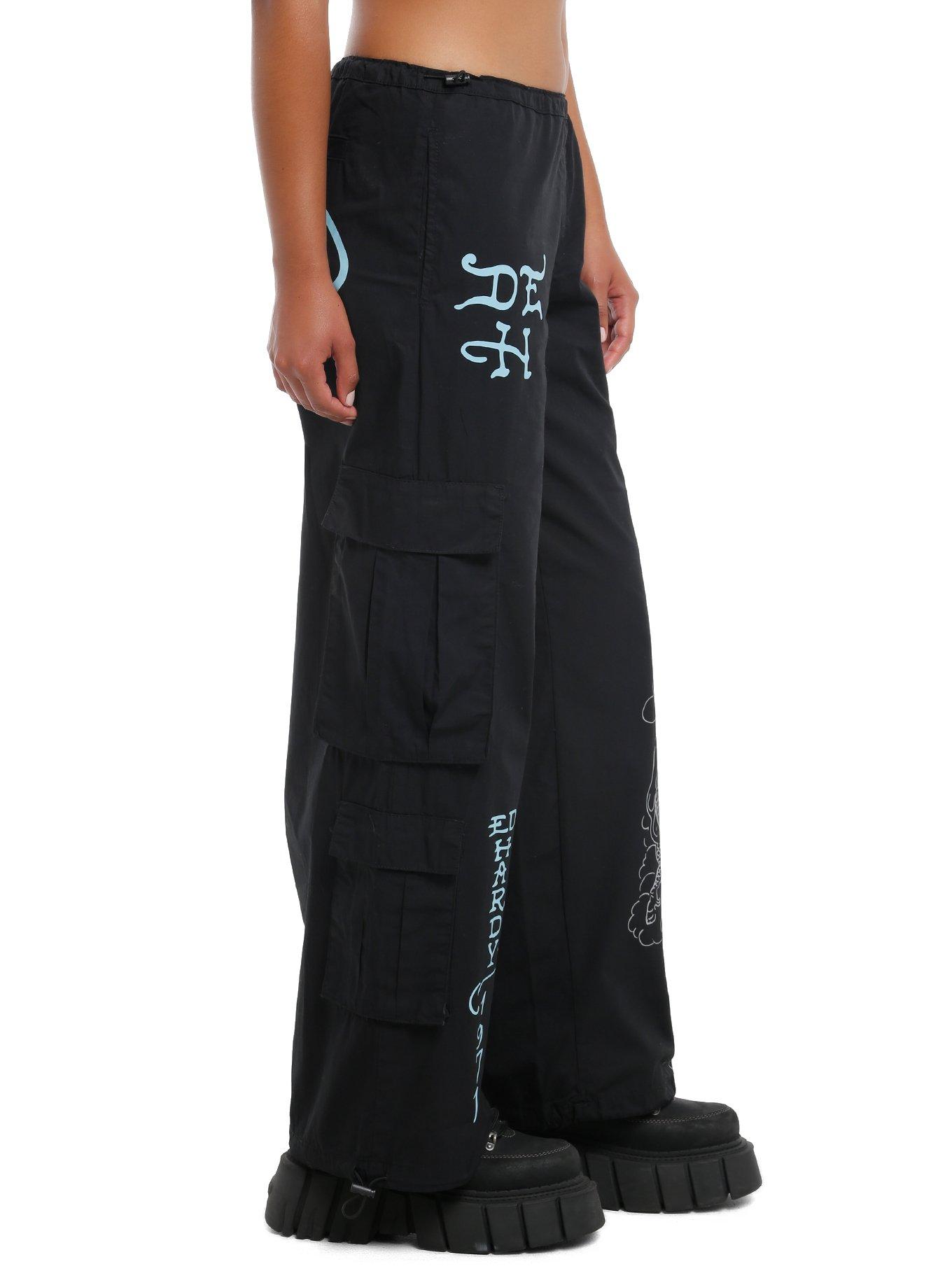 Ed Hardy Dragon Drawstring Girls Cargo Pants, BLUE, alternate