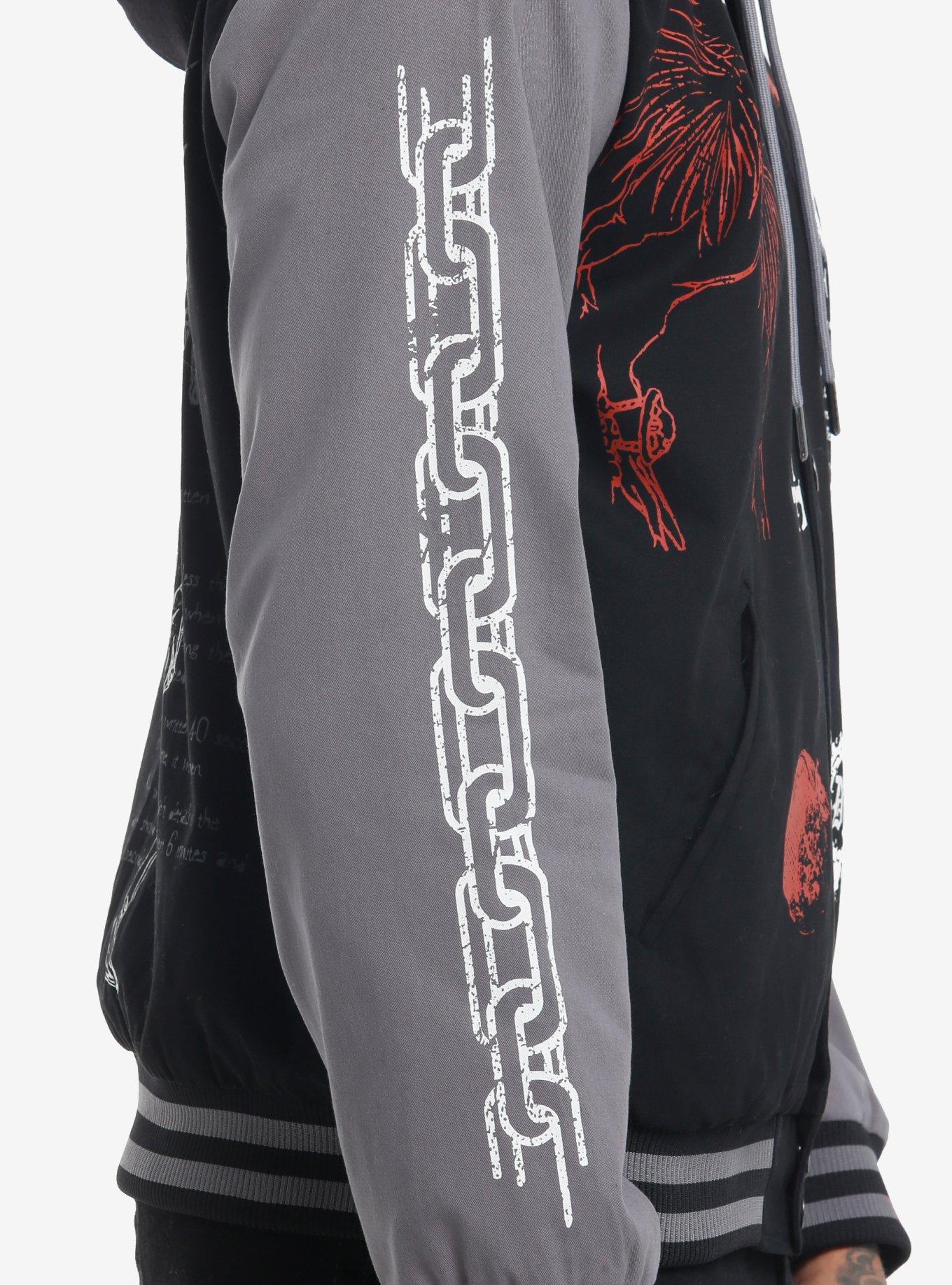 Death Note Hooded Varsity Jacket, RED, alternate