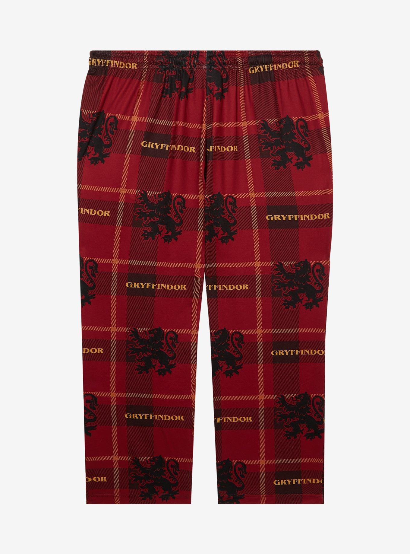 Harry Potter Gryffindor Plaid Allover Print Women's Plus Size Sleep Pants - BoxLunch Exclusive, PLAID - RED, alternate