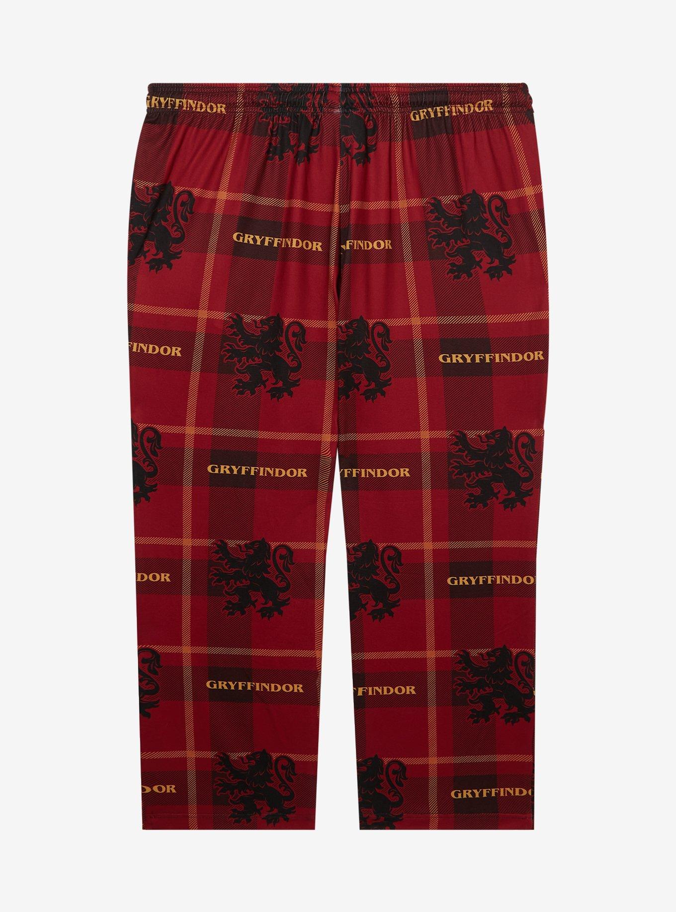 Harry Potter Gryffindor Plaid Allover Print Women's Plus Size Sleep Pants - BoxLunch Exclusive, , hi-res