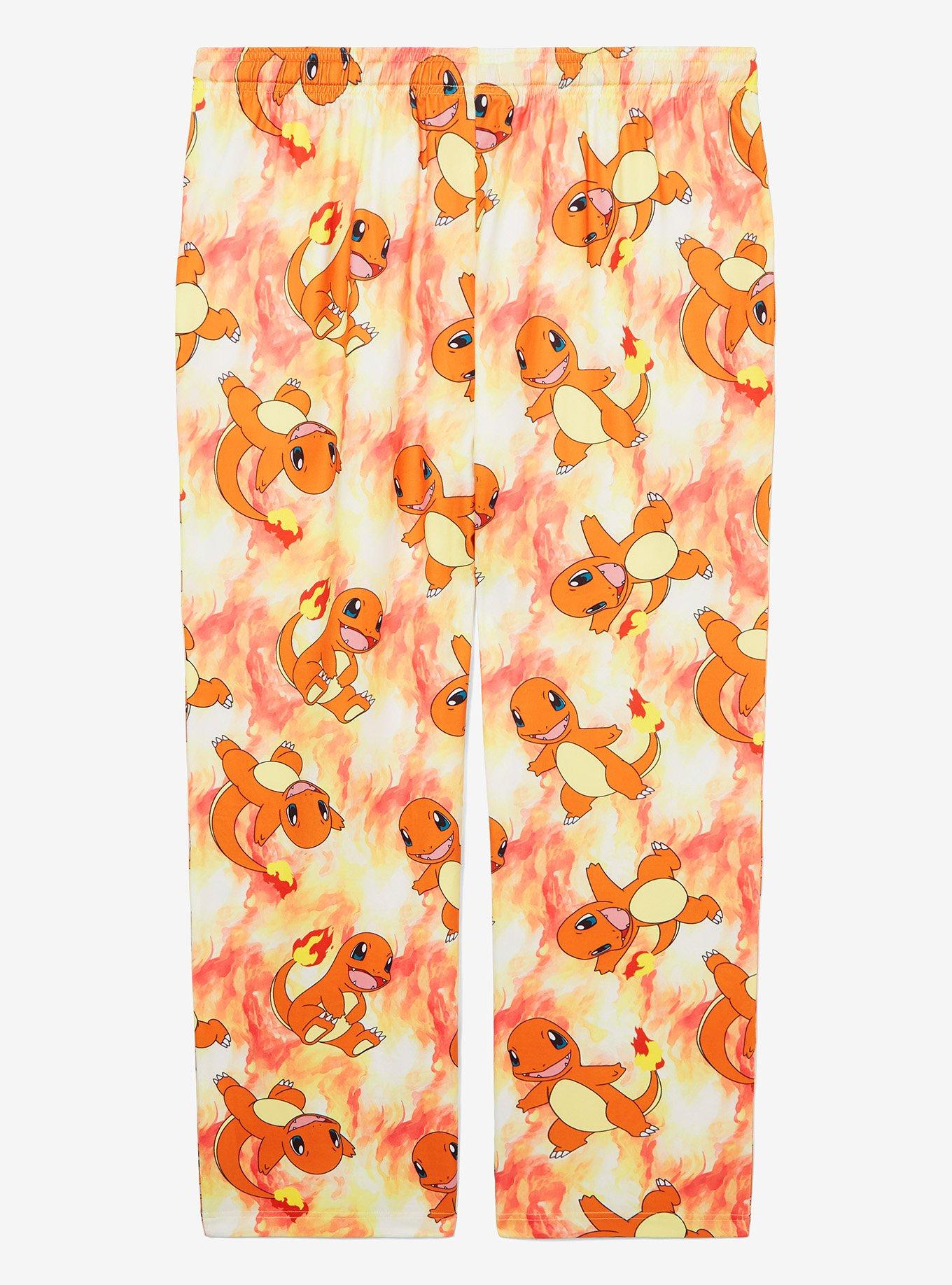 Pokémon Charmander Flaming Allover Print Women's Plus Size Sleep Pants — BoxLunch Exclusive, ORANGE, alternate