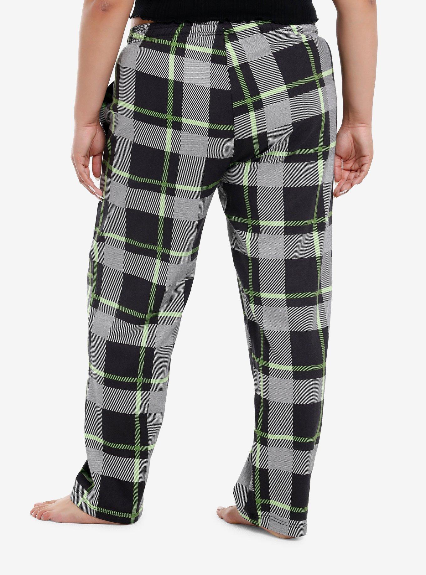 The Nightmare Before Christmas Characters Plaid Pajama Pants Plus Size, PURPLE, alternate