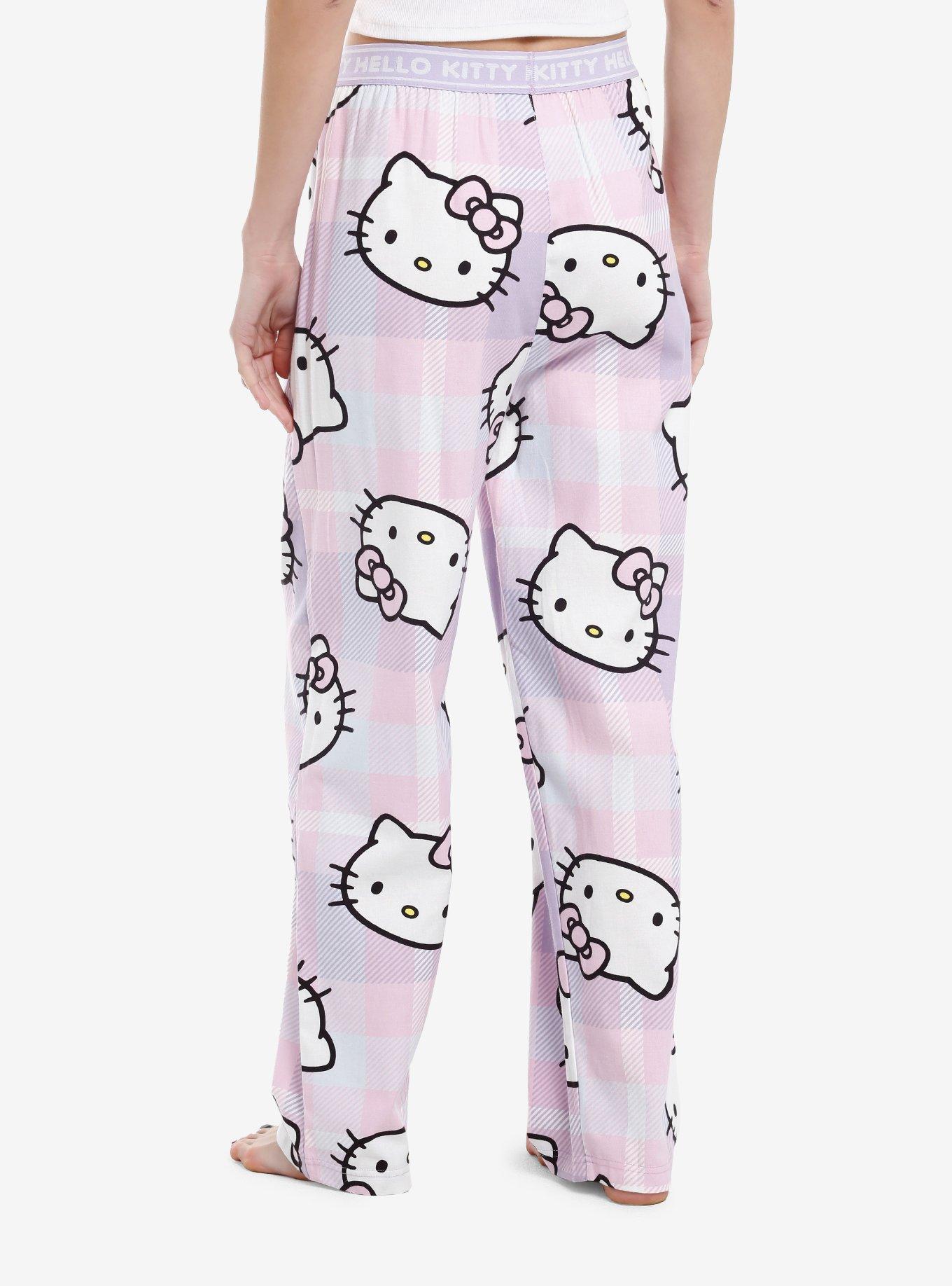 Hello Kitty Plaid Pajama Pants, LAVENDER, alternate