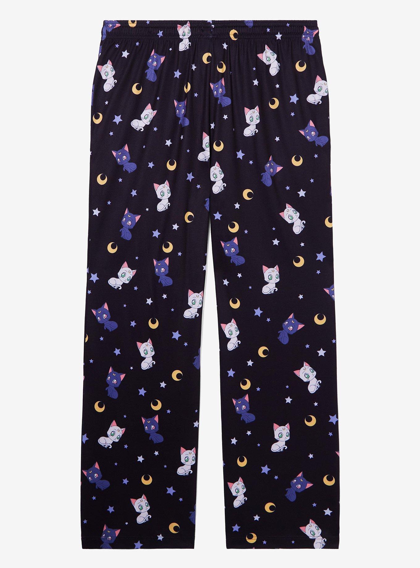 Pretty Guardian Sailor Moon Luna & Artemis Allover Print Sleep Pants - BoxLunch Exclusive, , hi-res