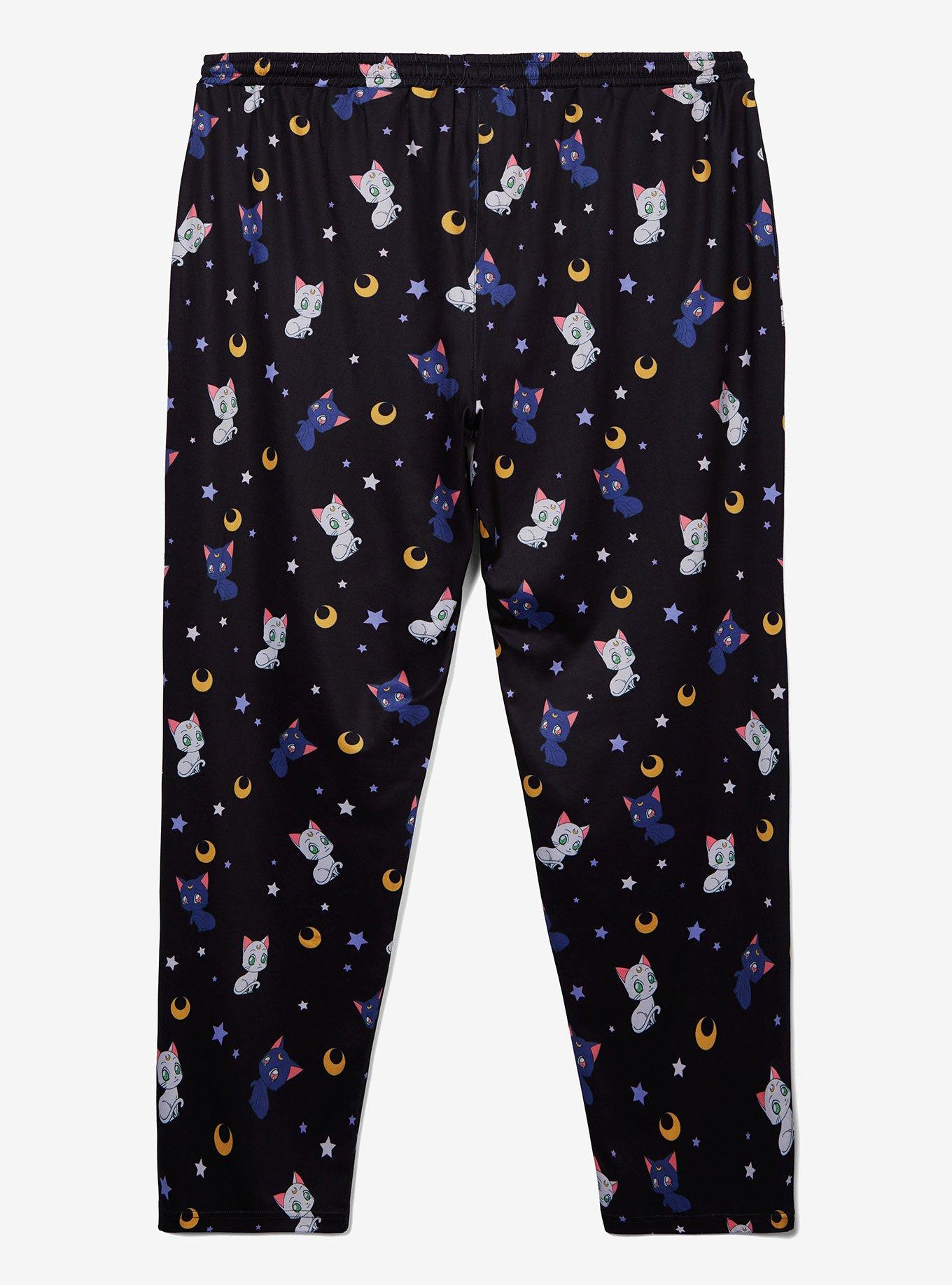 Sailor Moon Luna & Artemis Allover Print Women's Plus Sleep Pants