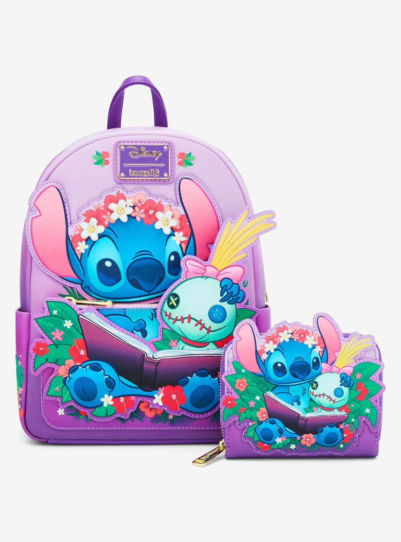 Loungefly Disney Lilo & Stitch Scrump & Stitch Reading Floral Mini Backpack - BoxLunch Exclusive, , alternate