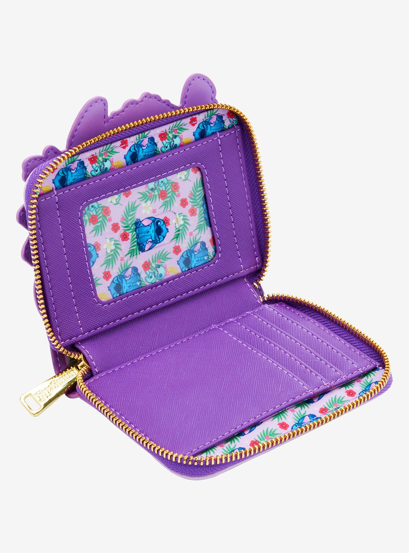 Loungefly Disney Lilo & Stitch Scrump & Stitch Reading Floral Small Zip Wallet - BoxLunch Exclusive, , alternate