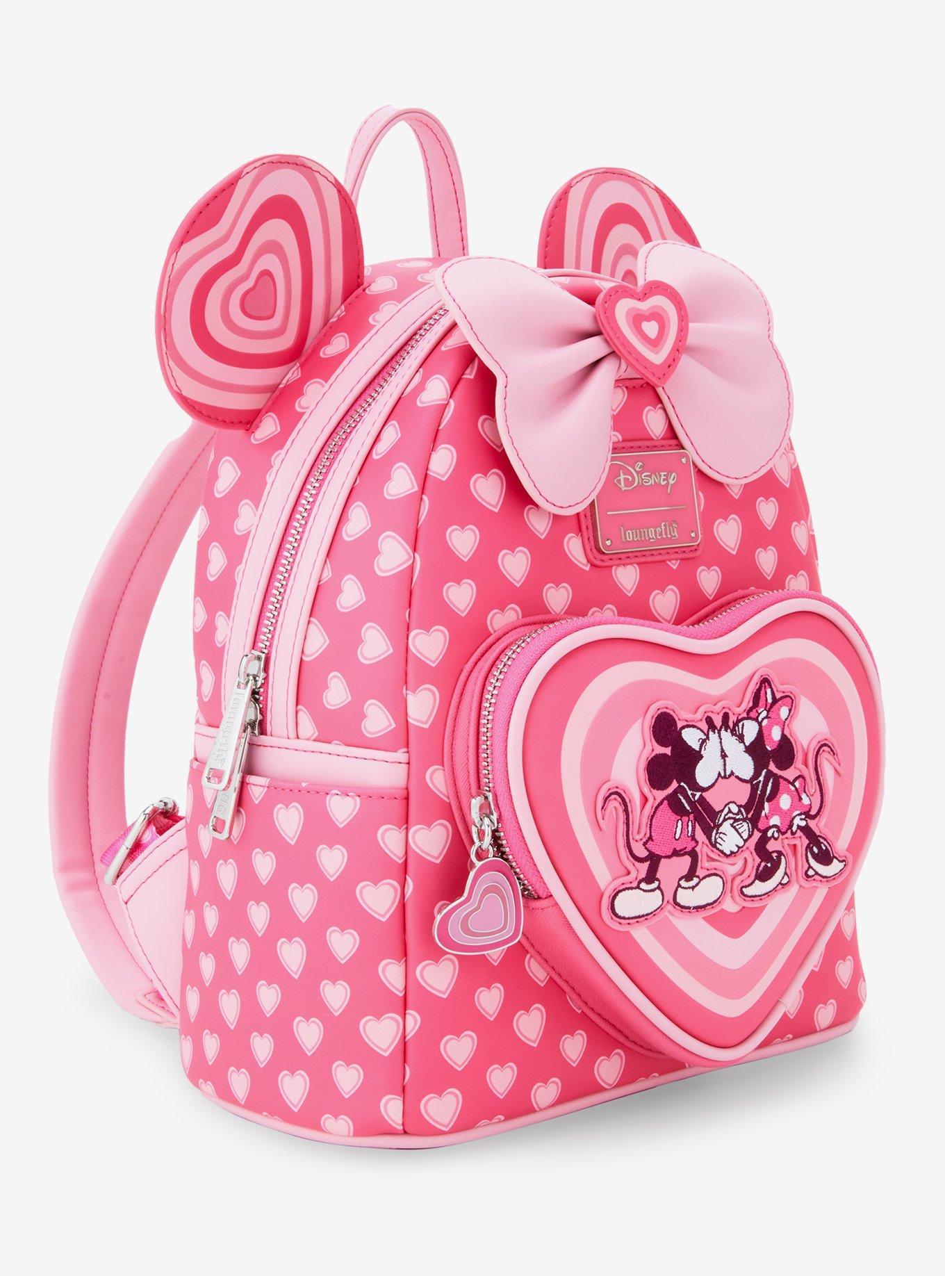 Loungefly Disney Mickey & Minnie Mouse Heart Ears Mini Backpack- BoxLunch Exclusive, , hi-res