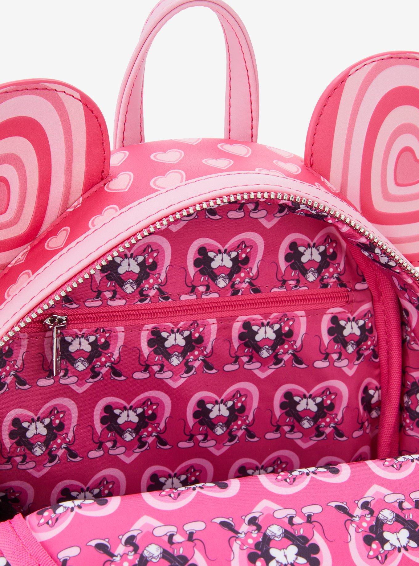 Loungefly Disney Mickey & Minnie Mouse Heart Ears Mini Backpack- BoxLunch Exclusive, , alternate