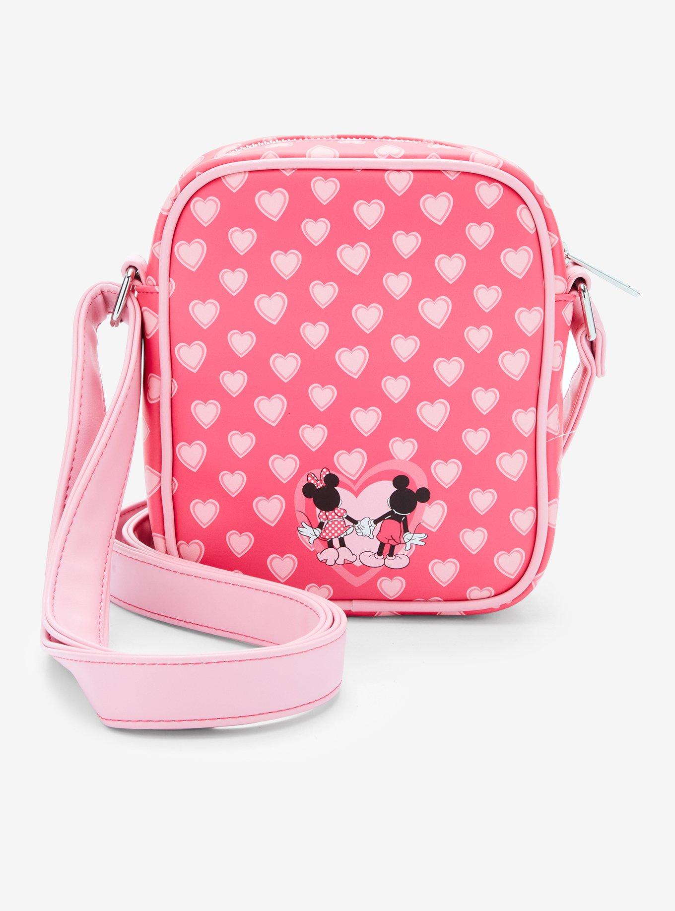 Loungefly Disney Mickey & Minnie Mouse Heart Allover Print Crossbody Bag - BoxLunch Exclusive, , alternate