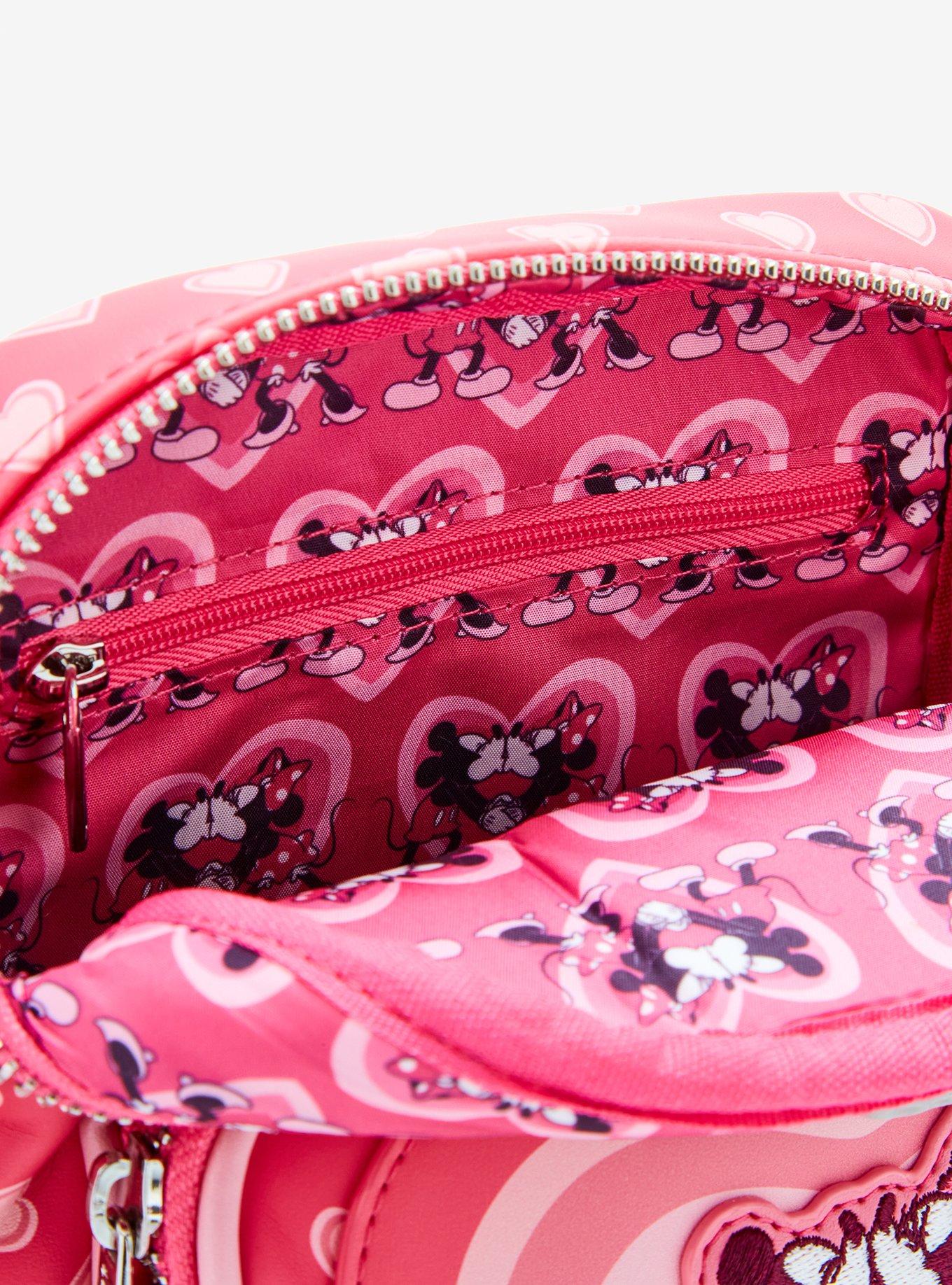 Loungefly Disney Mickey & Minnie Mouse Heart Allover Print Crossbody Bag - BoxLunch Exclusive, , alternate