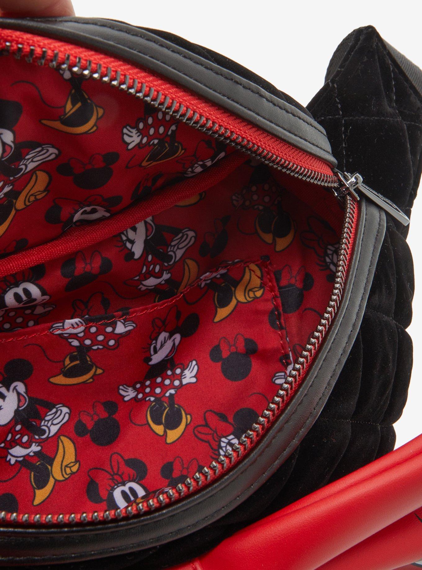 Loungefly Disney Minnie Mouse Bow Velvet Quilted Belt Bag - BoxLunch Exclusive, , alternate