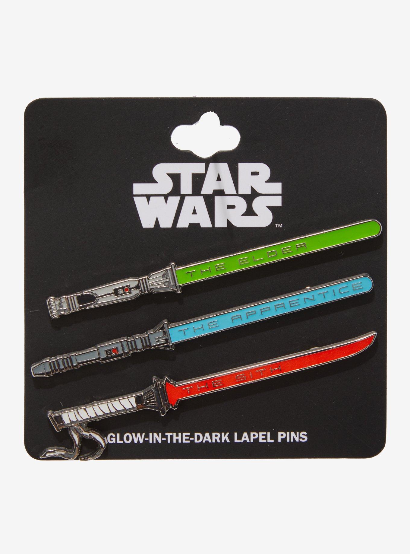 Star Wars Lightsabers Glow-in-the-Dark Enamel Pin Set — BoxLunch Exclusive, , alternate