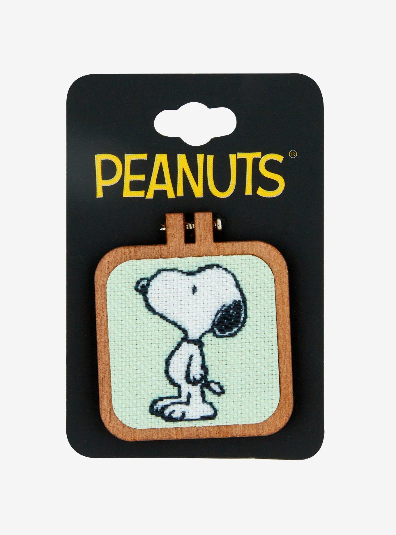 Peanuts Snoopy Cross-Stitch Wood Enamel Pin — BoxLunch Exclusive, , alternate