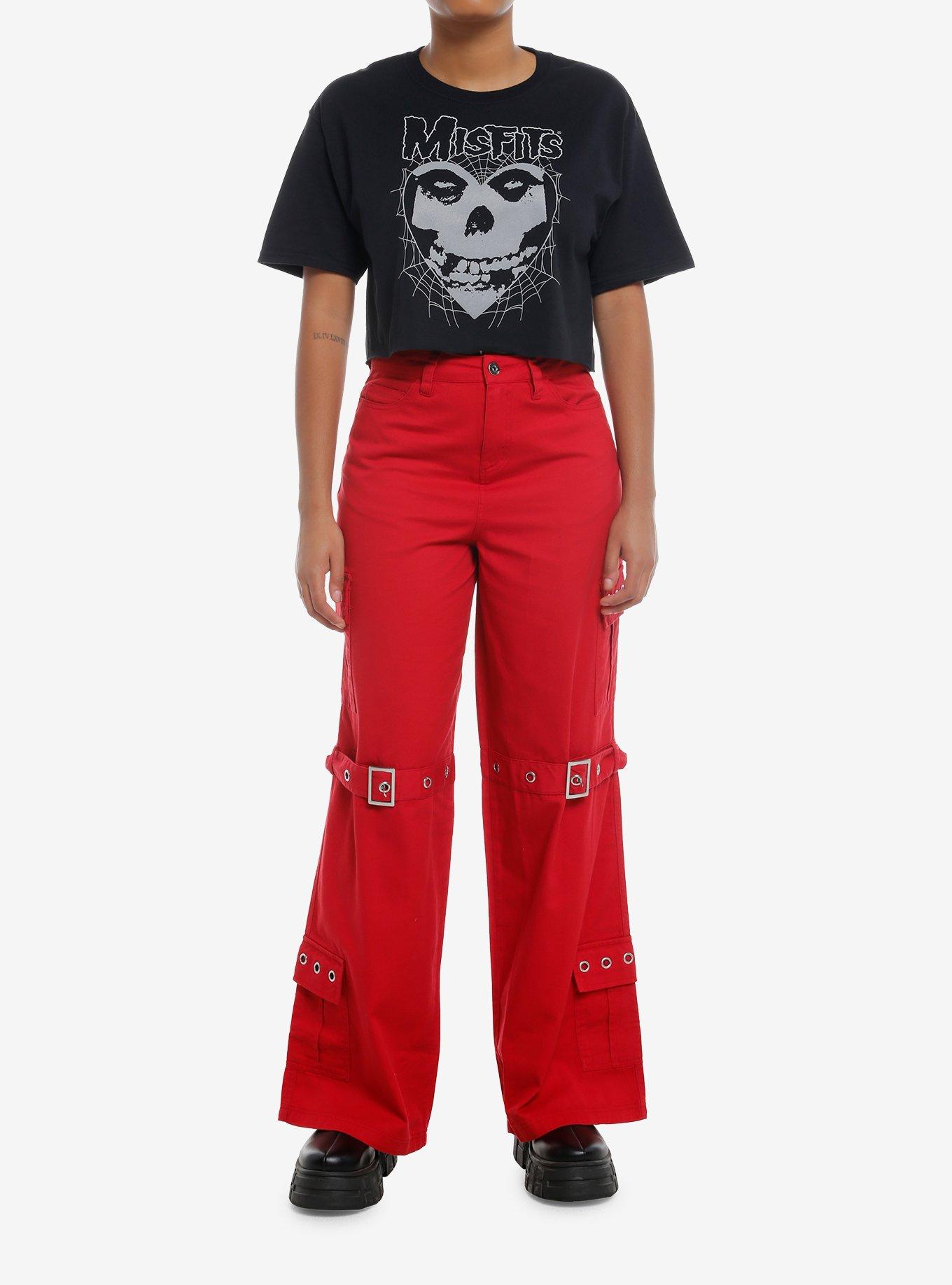 Misfits Fiend Skull Heart Crop Girls T-Shirt