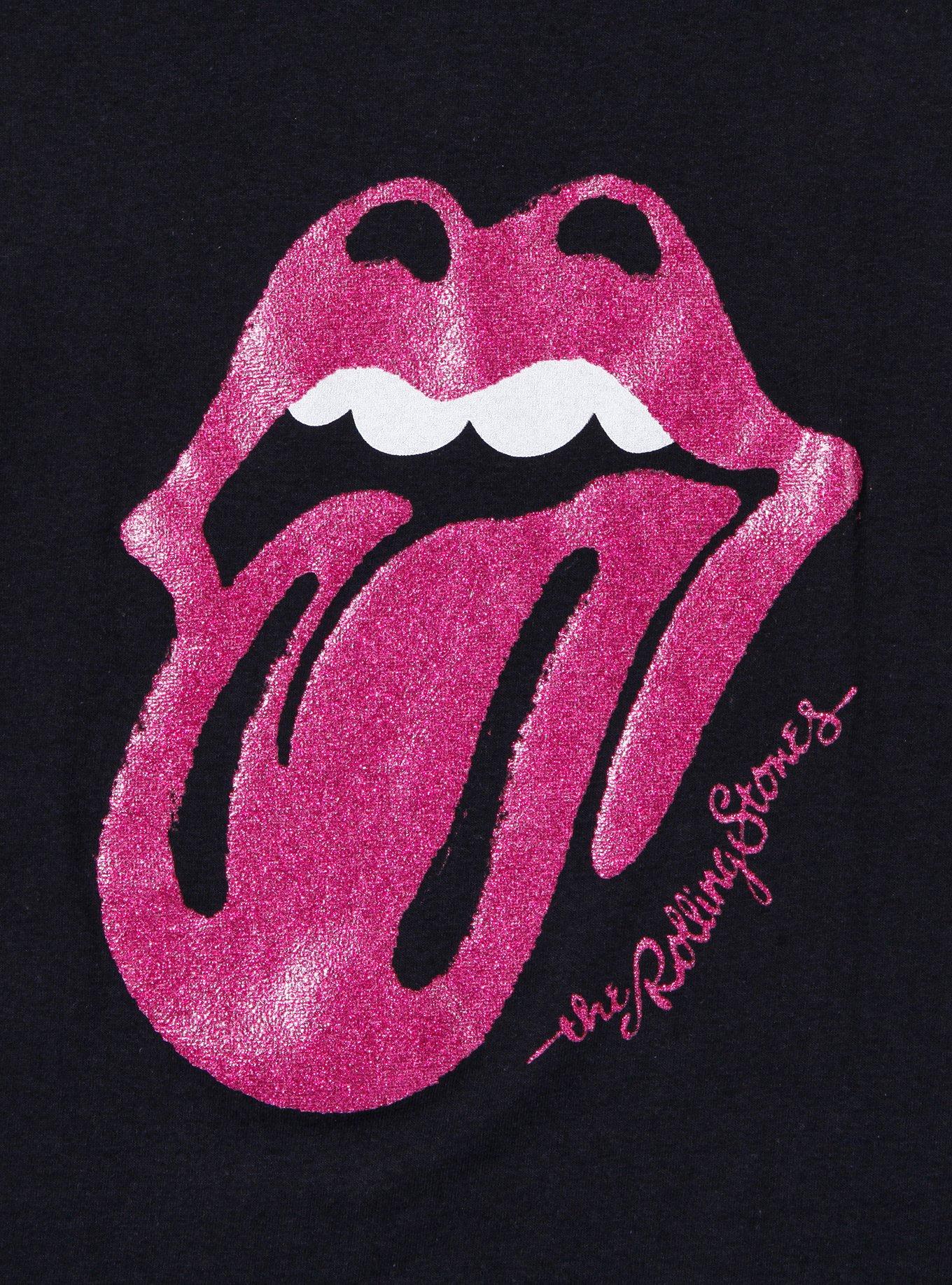 The Rolling Stones Glitter Logo Boyfriend Fit Girls T-Shirt, , hi-res