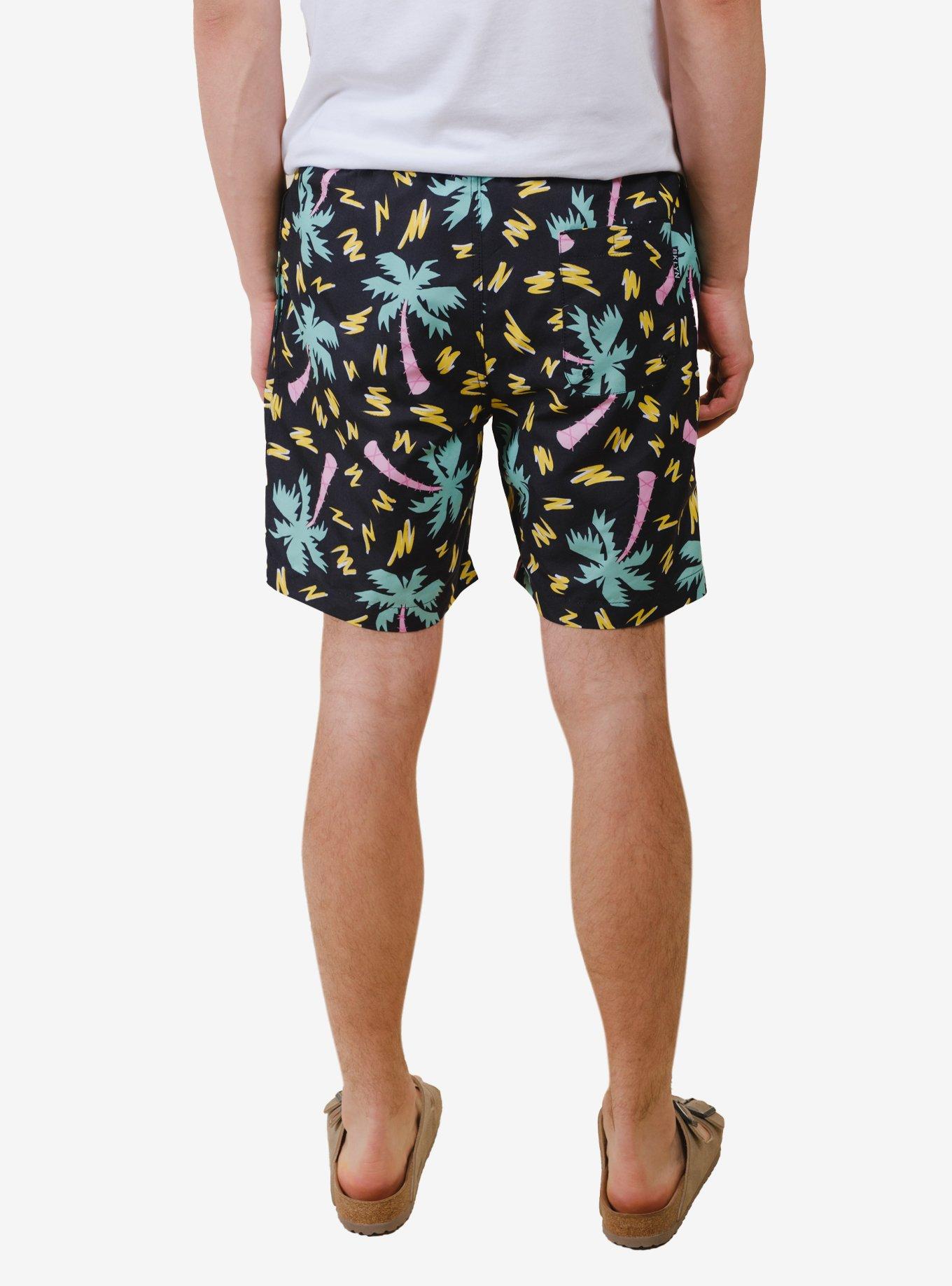 Retro Palms Swim Trunk, BLACK, alternate