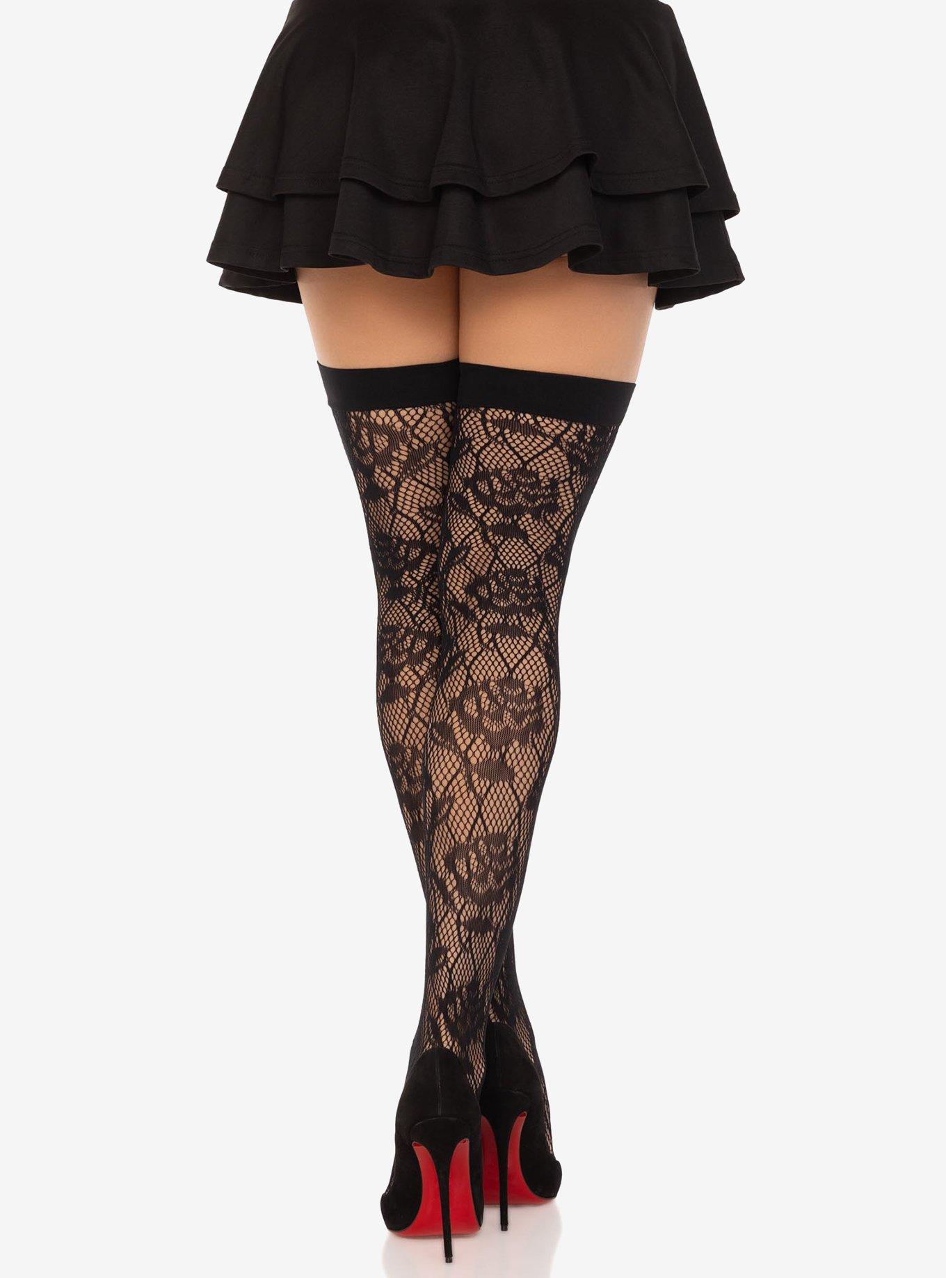 Wild Rose Net Thigh Highs, , hi-res