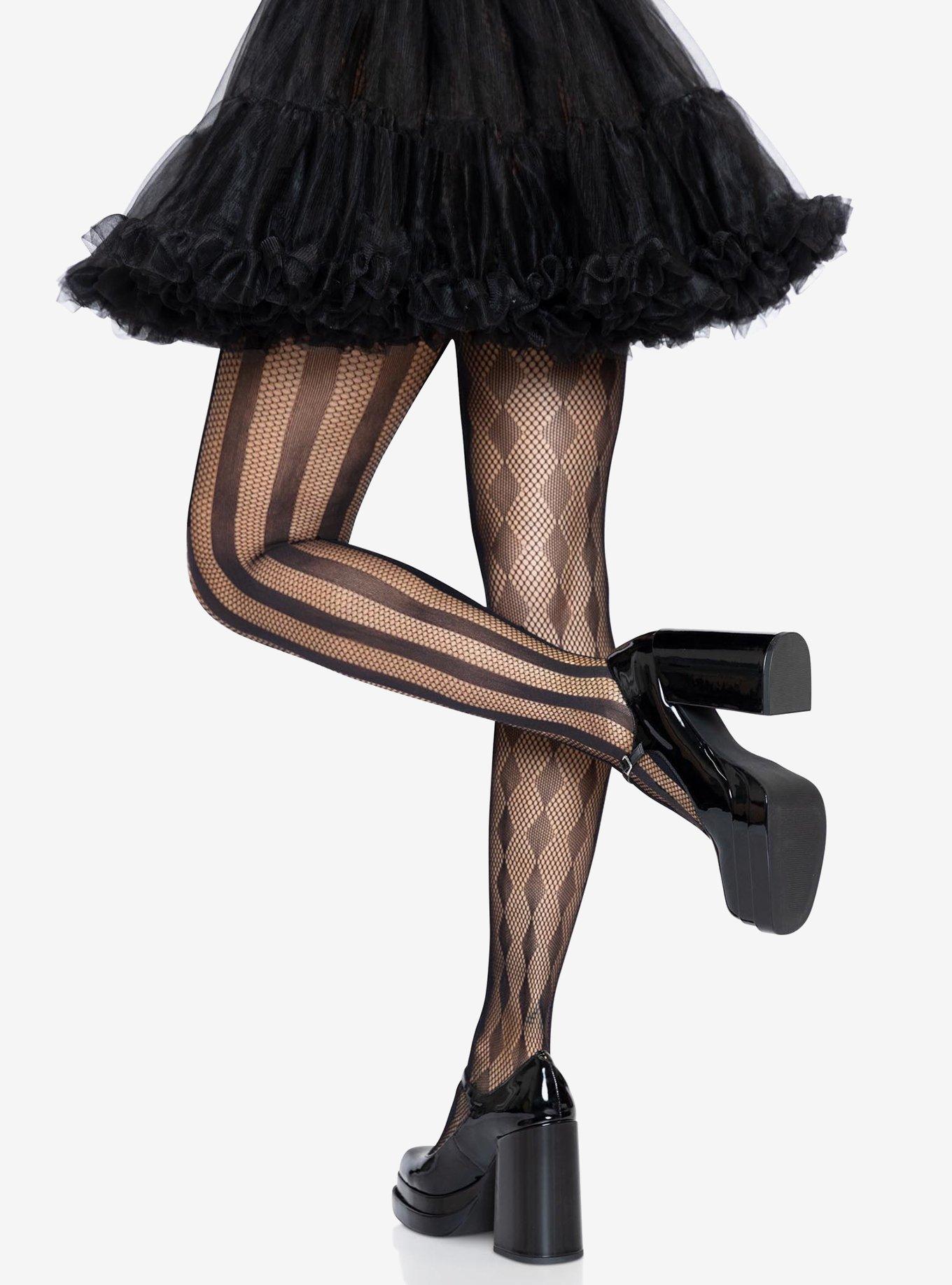 Harlequin Net Tights Black, , alternate