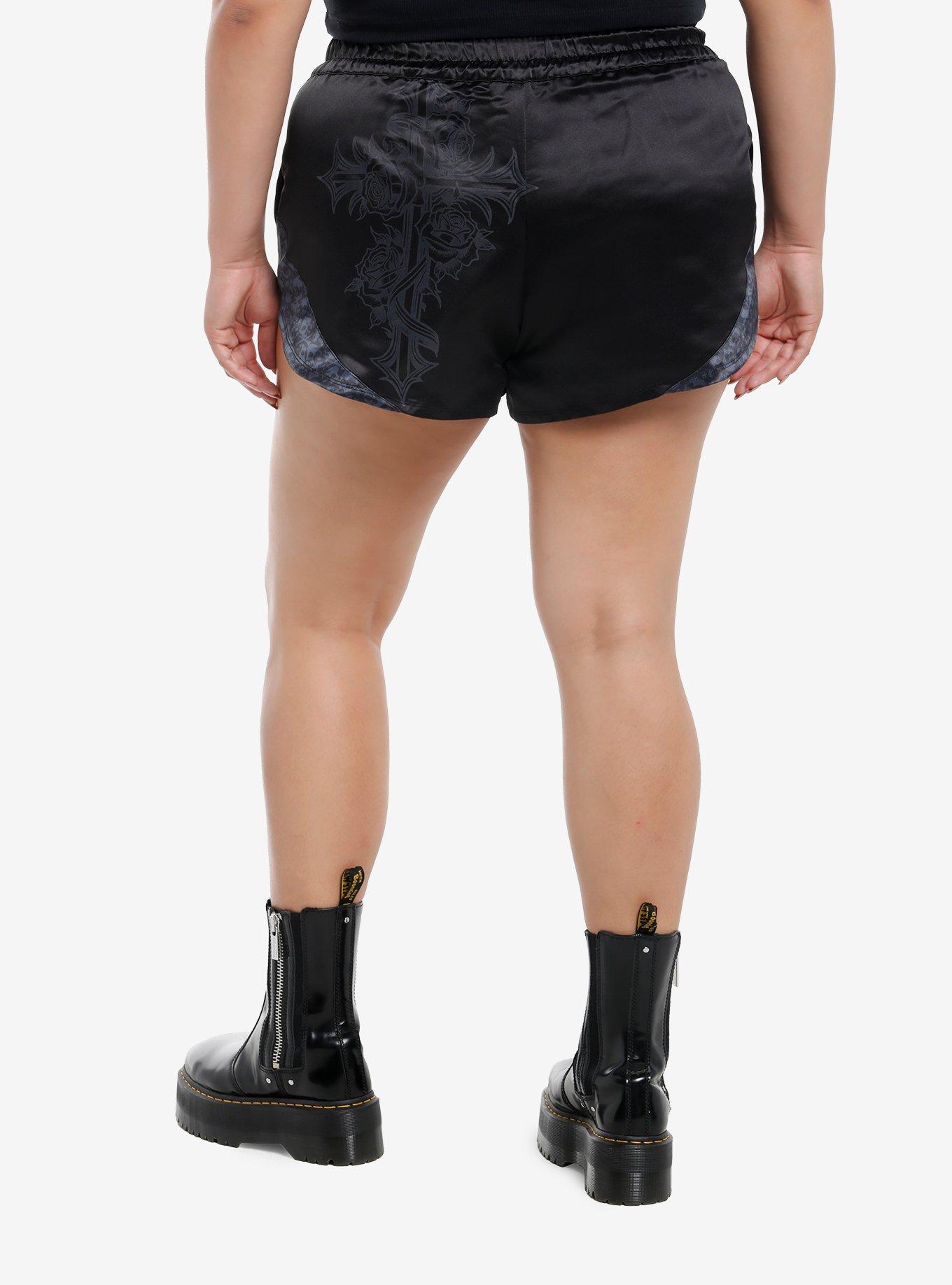 Gothic Cross & Roses Girls Boxing Shorts Plus Size, , hi-res