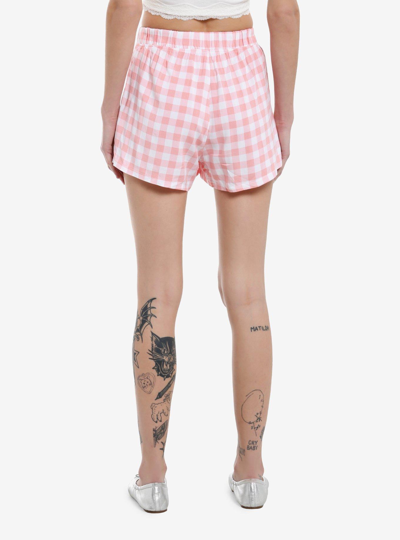 My Melody Pink Gingham Boxer Lounge Shorts, , hi-res