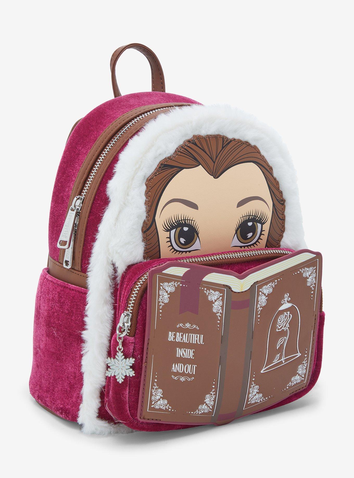 Loungefly Disney Beauty and the Beast Belle Winter Wear Storybook Mini Backpack, , alternate