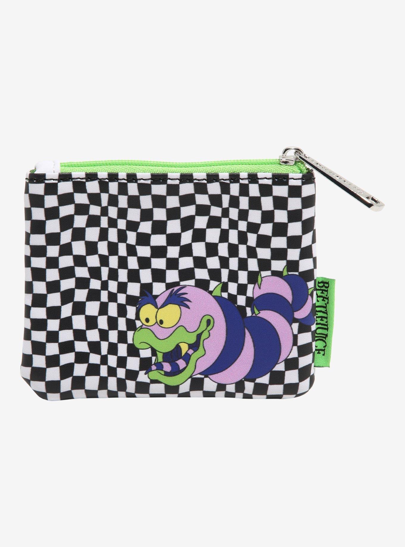 Loungefly Beetlejuice Cartoon Lydia & Beetlejuice Checkered Coin Purse - BoxLunch Exclusive, , alternate